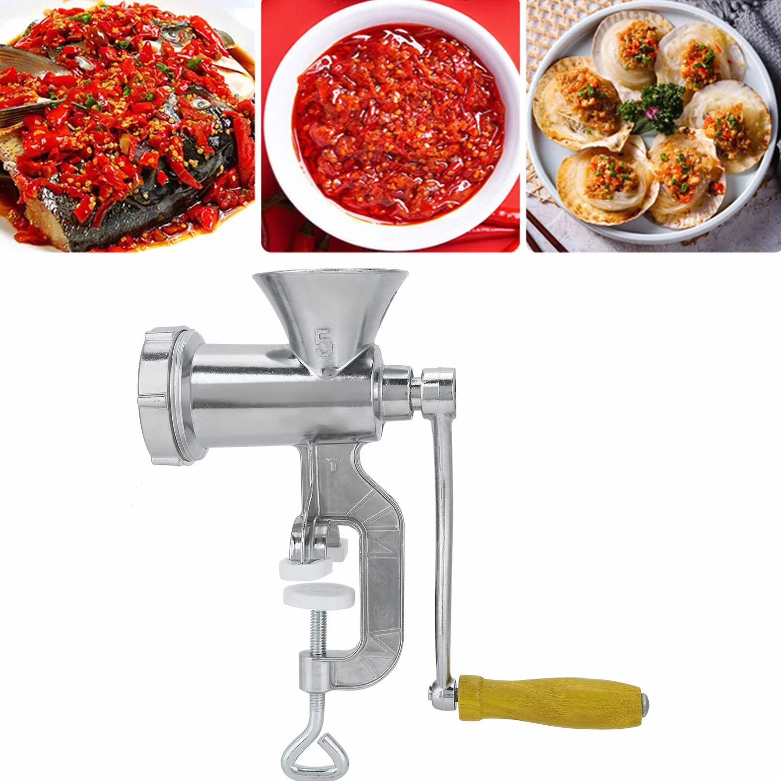 Maszynka do mielenia mięsa, ręczna aluminiowa maszyna do mielenia mięsa, maszynka do mielenia mięsa, pieprzu, przypraw, z rurką do nadziewania kiełbas, maszyna do mielenia żywności, mięso, kiełbasa