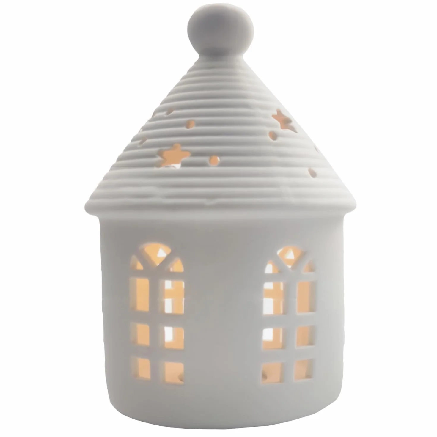 Ceramiczna latarnia morska dekoracja domu blat ręcznie rzeźbione figurki porcelanowe z oświetleniem LED bateria w zestawie