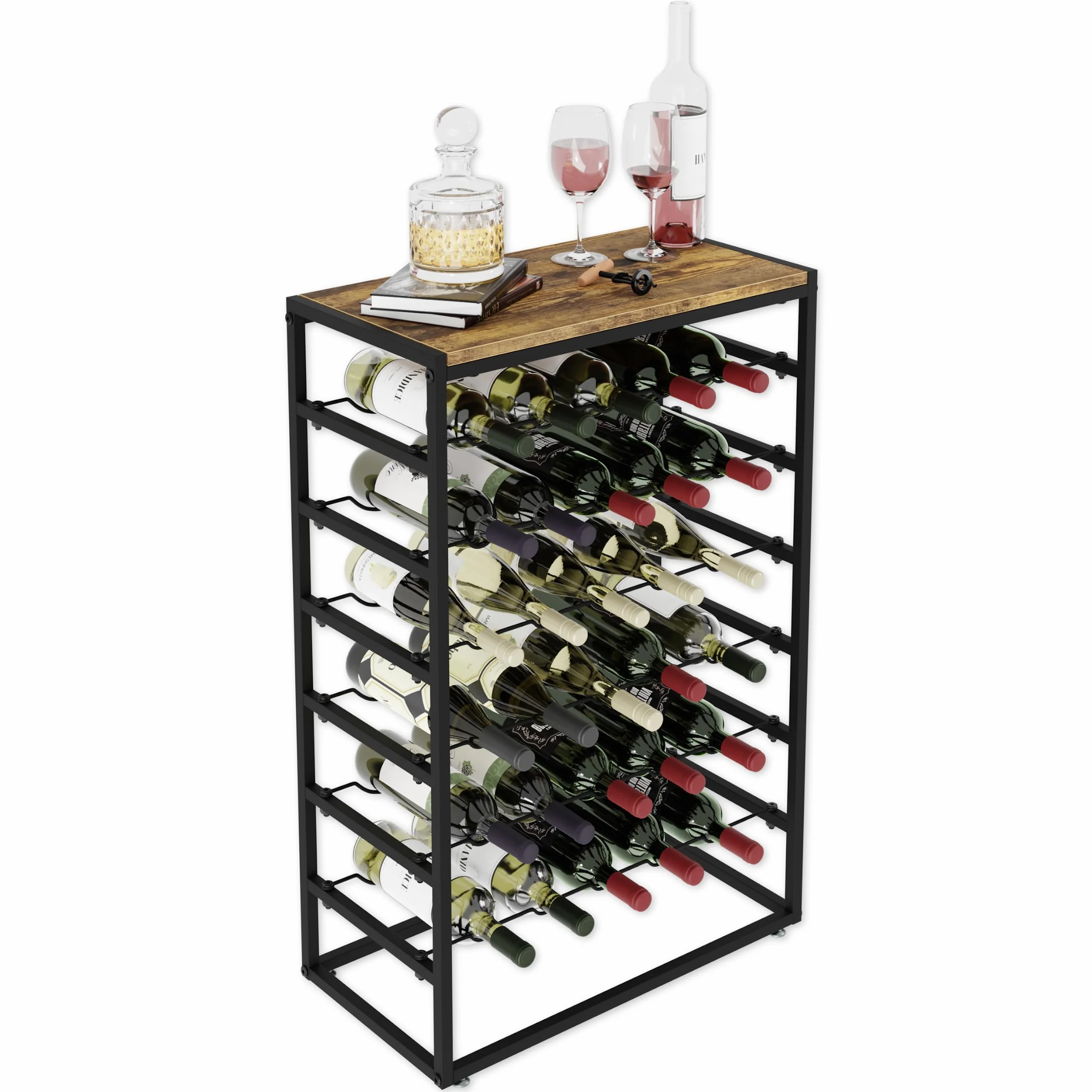 Lenmar, regał na wino z metalu, do 30 butelek, wytrzymałe przechowywanie (LOFT 2-30)