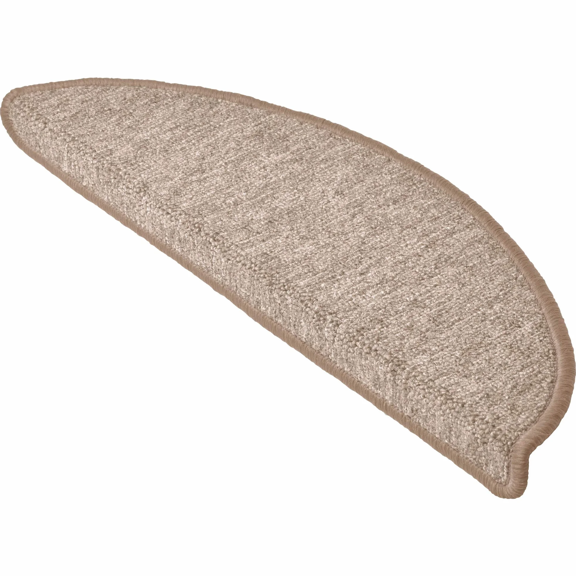 Beautissu Maty na schody 55x15 cm – 15 sztuk Wąskie schody Maty na stopnie Samoprzylepne Wewnętrzne Maty na schody Maty na stopnie Dywan Schodowa dywanka Półokrągła Piasek – ProStair