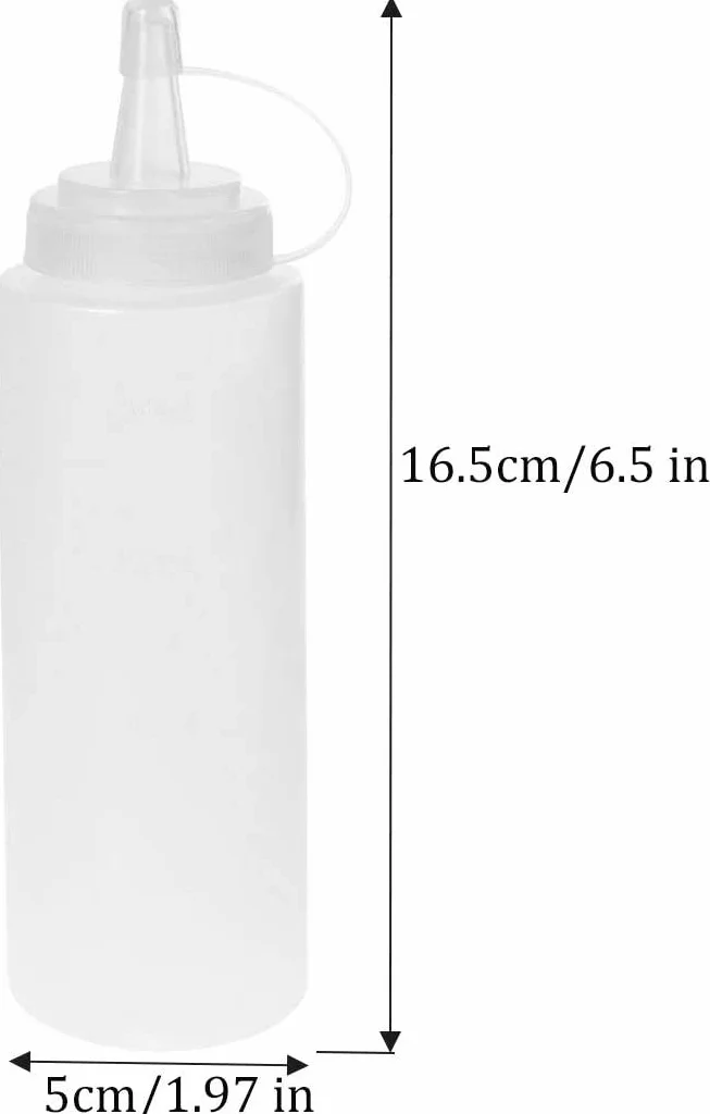 6 szt. 230 ml butelki do wyciskania przypraw z nakrętką dozowniki przypraw 230 ml