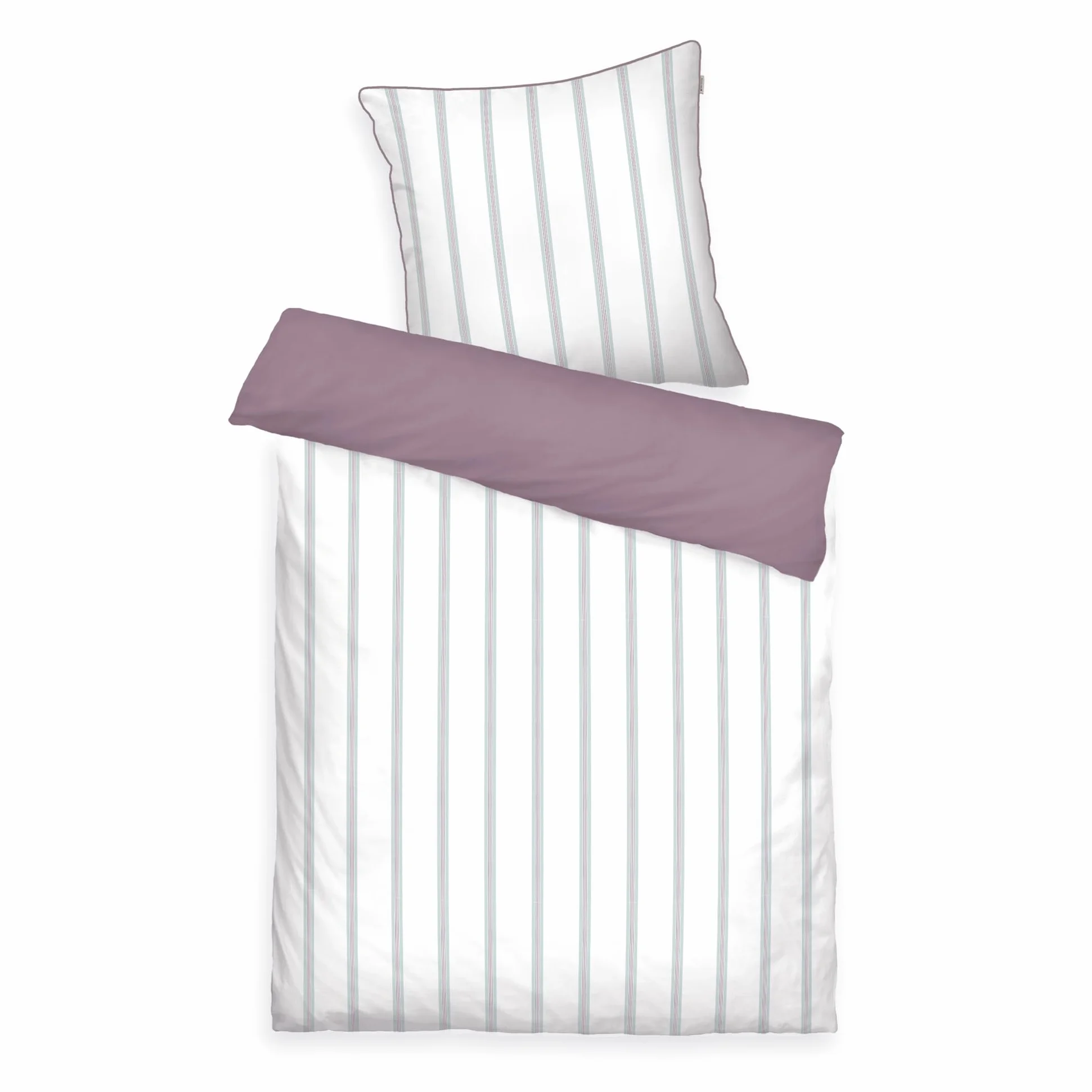 TOM TAILOR Satynowa bielizna 60x80 cm 140x200 cm 100% bawełna satyna CLASSIC SATIN Strings Weiß Lila