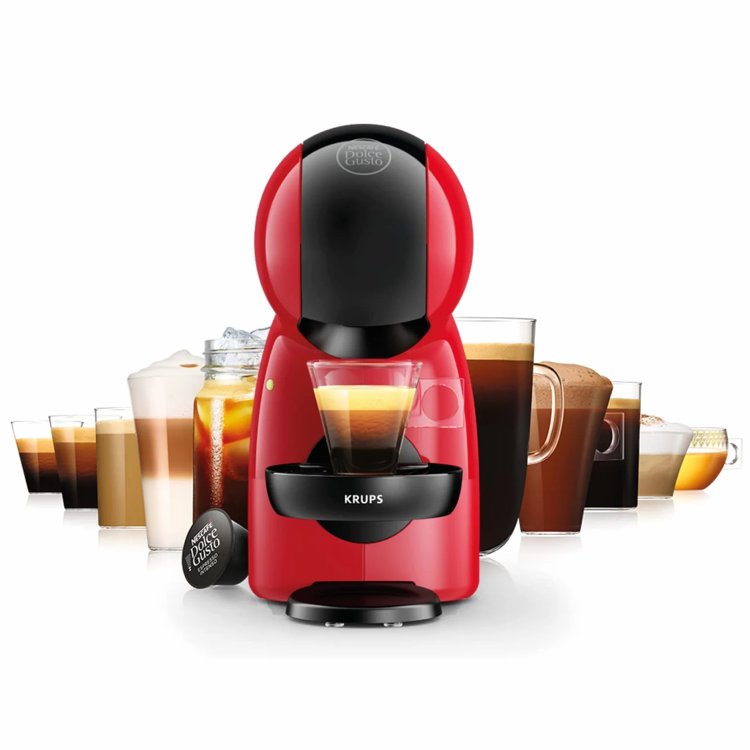 Krups NESCAFÉ Dolce GUSTO PICCOLO XS czerwony czarny ręczny ekspres do kawy na kapsułki