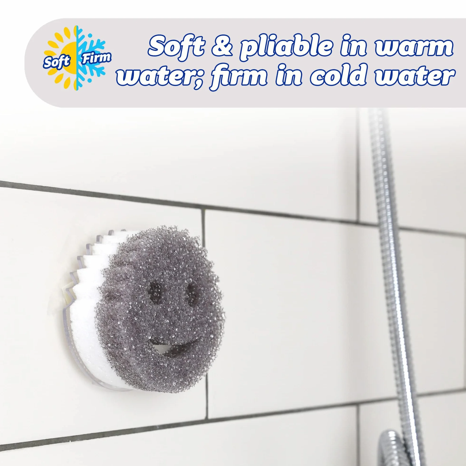 Scrub Daddy Scrub Mommy gąbka do mycia naczyń - wielokrotnego użytku zmywalna gąbka do kuchni i łazienki, akcesoria domowe, gąbka do skrobania Flextexture, produkty i akcesoria do czyszczenia, zestaw