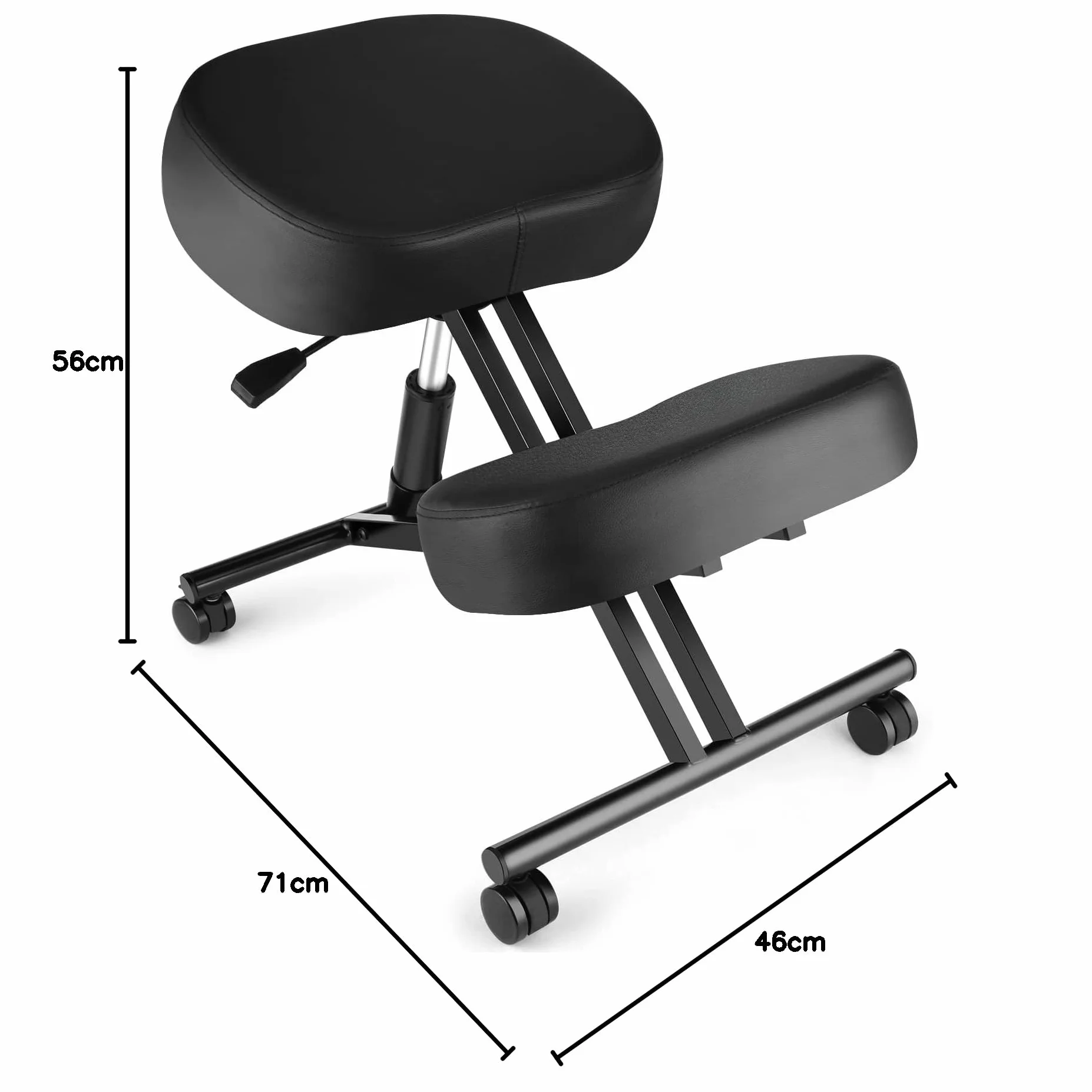 Ergonomiczne krzesło klęczące z regulacją wysokości z grubymi poduszkami piankowymi do domu i biura, ulepszona pompka powietrza