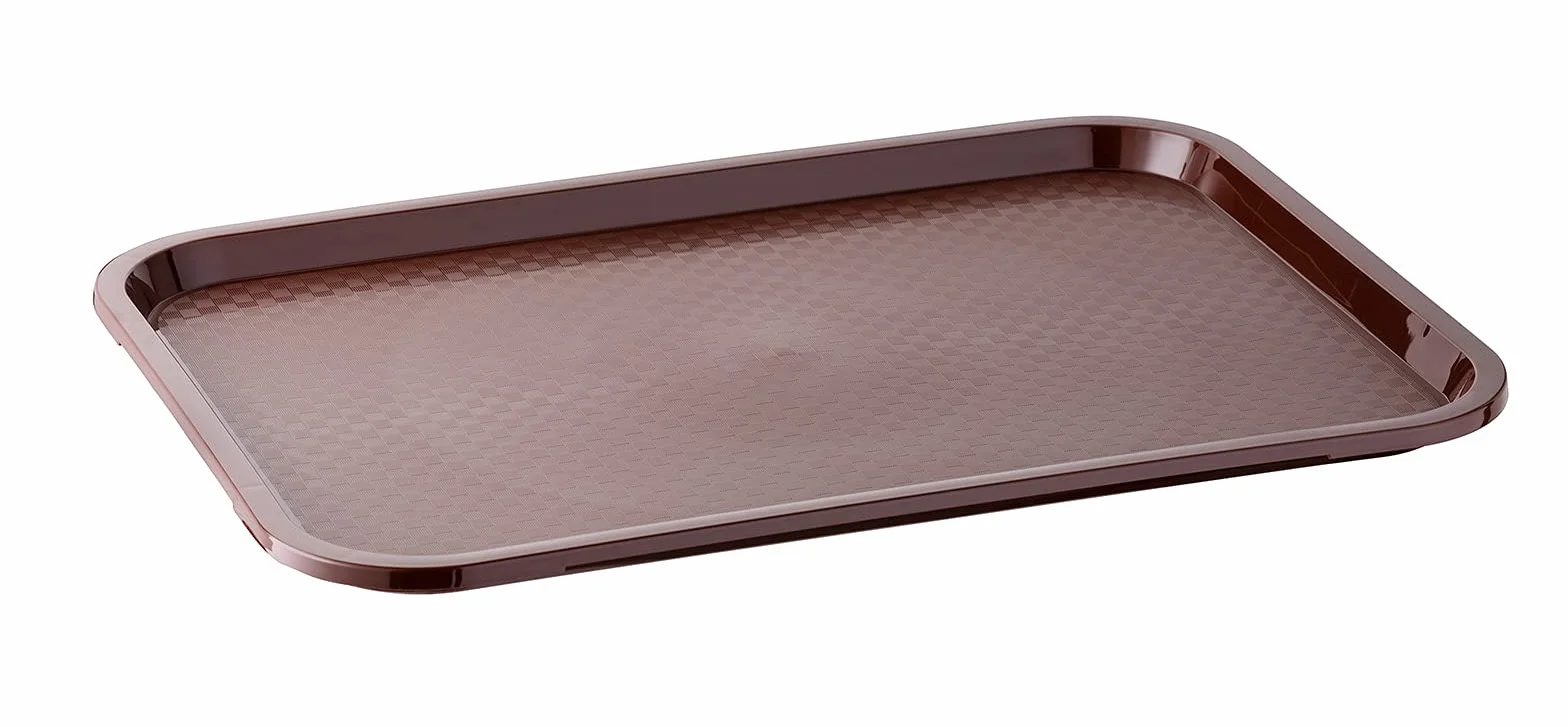 APS Taca Fast Food, nietłukąca się i nadająca się do mycia w zmywarce, wyprodukowana w Niemczech, 35 x 27 cm, wysokość 2 cm, brązowa