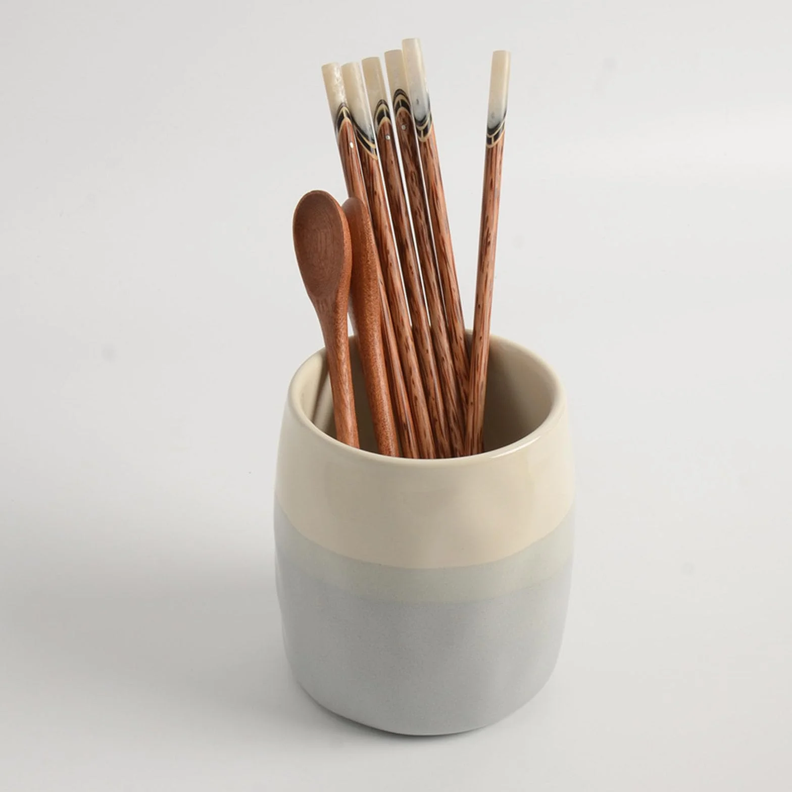 Uchwyt na przybory kuchenne, 10 cm szer. + 10 cm wys. / 14 cm szer. + 14 cm wys. ceramiczny uchwyt na przybory kuchenne na blat, duże naczynia kuchenne do dekoracji blatu kuchennego, organizer na