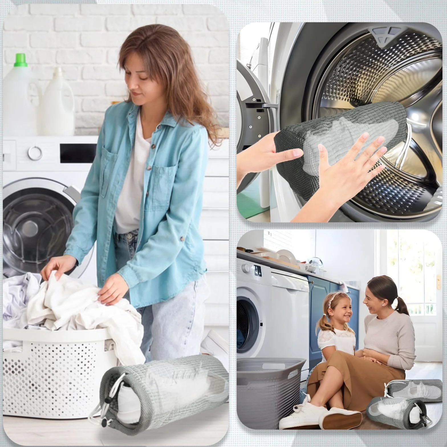 Worki do prania butów, 2 sztuki, głębokie czyszczenie, worki do prania, wielokrotnego użytku, do wszystkich rodzajów butów
