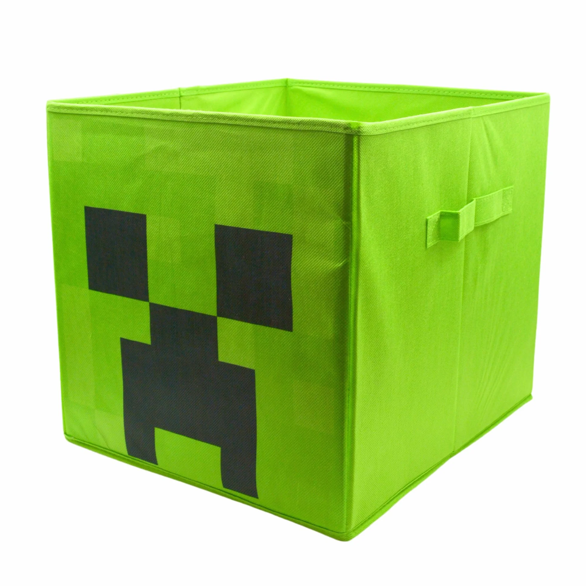 HOX Dziecięce składane pudełka do przechowywania Minecraft Creeper z uchwytami, trwałość i wysokiej jakości składane kostki do przechowywania, kompatybilne meble Ikea Kallax, idealne do organizacji