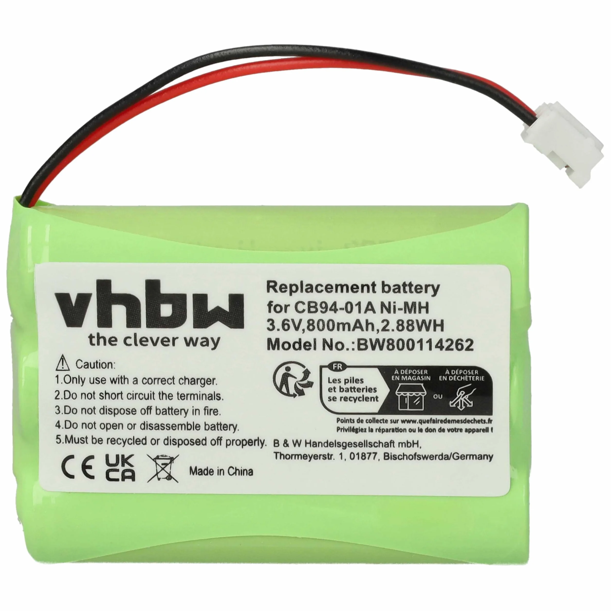 vhbw Akumulator kompatybilny z Motorola MBP668, MBP668CONNECTPU, MBP668PU, MBP853, MBP853CONNECTPU niania niania talker (800 mAh, 3,6 V, NiMH)