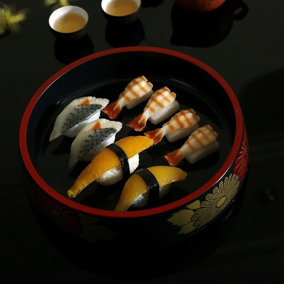 Okrągły talerz do sushi japońska taca do serwowania sushi talerz sashimi naczynia kuchenne talerze do serwowania do restauracji japoński wystrój