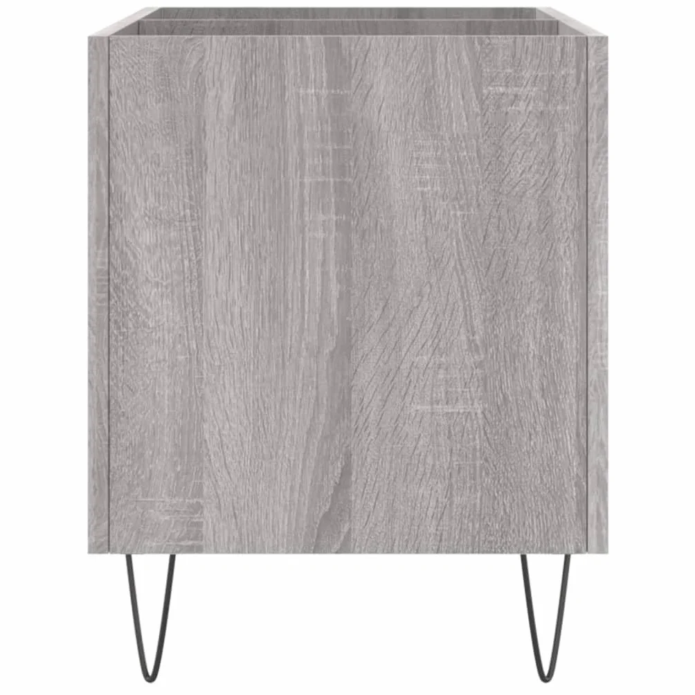 Sonoma szafka panelowa, szara, 74,5 x 38 x 48 cm, materiał drewnopochodny z żelaznymi nogami, do winylu, płyt winylowych, płyt winylowych, schowków, salonu, rozrywki, zarządzania kablami