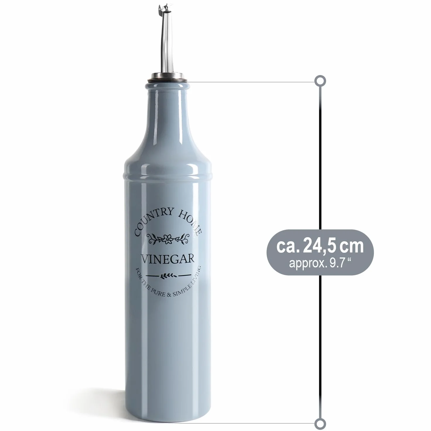 COM-FOUR® 2-czesciowy zestaw butelek na olej i ocet - kolorowe butelki szklane z dziobkiem, klapka i rurka wentylacyjna ze stali nierdzewnej - dozownik octu i oleju (2 czesci - butelki)