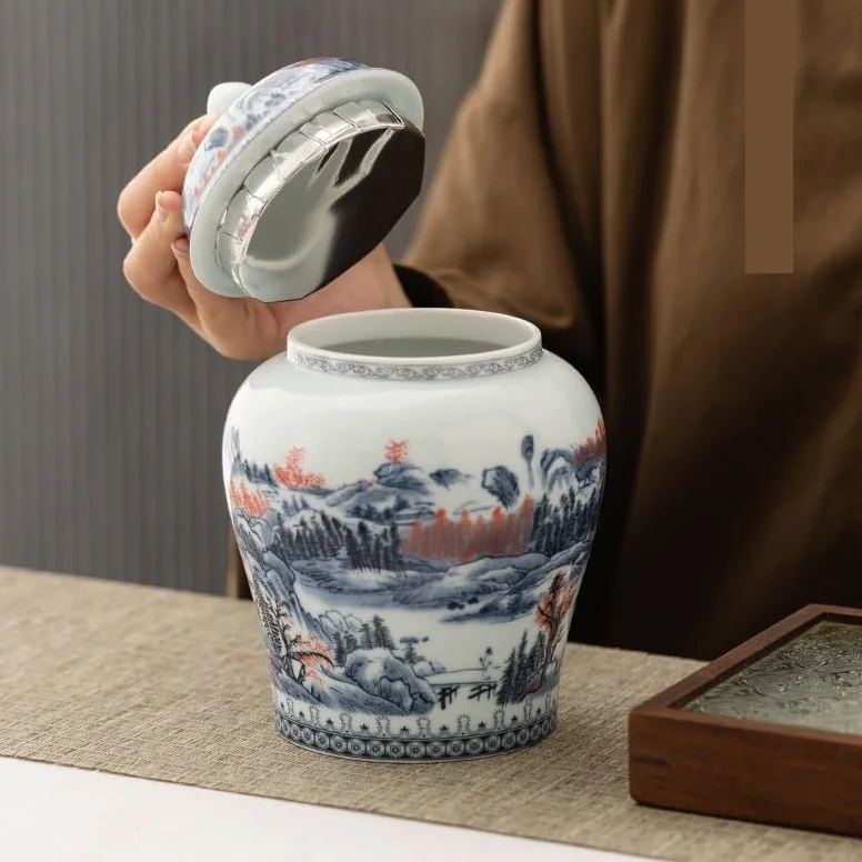 Dzbanek na herbatę Ceramiczne pudełko na herbatę, pudełko na prezent, uniwersalna czarna herbata, zielona herbata, zamknięte puszki na herbatę, puszki na herbatę