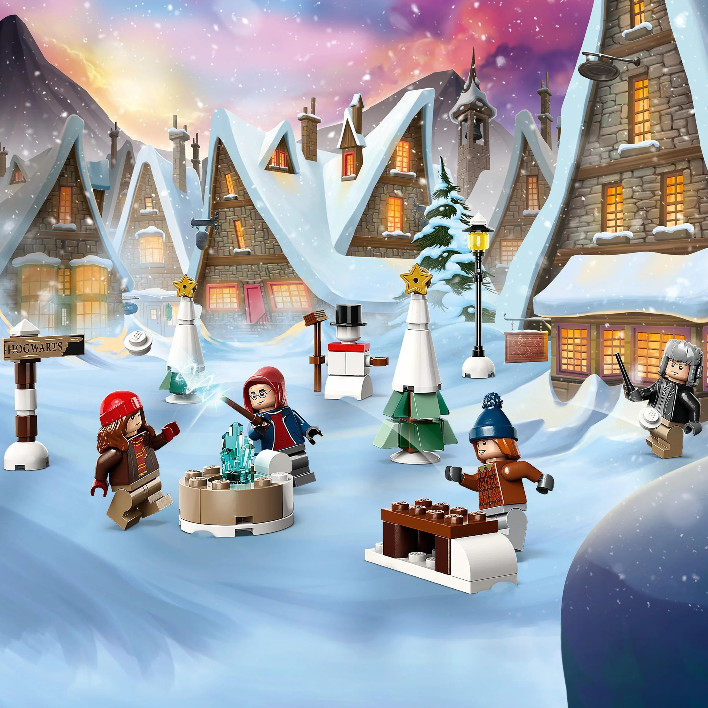 LEGO 76418 Harry Potter Kalendarz adwentowy 2023, 24 Niespodzianki, 18 Minimodeli, 6 Minifigurek, Prezent na Mikołaja