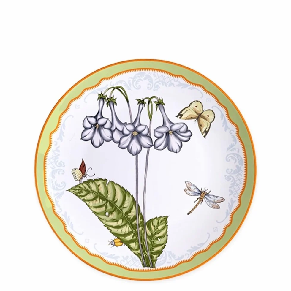 Talerze do makaronu, gliniane talerze deserowe zastawa stołowa porcelana kostna zastawa stołowa orchidea dzwonek kwiat trawa marszczona krawędź danie główne wesele uroczystość blat dekoracyjny talerz