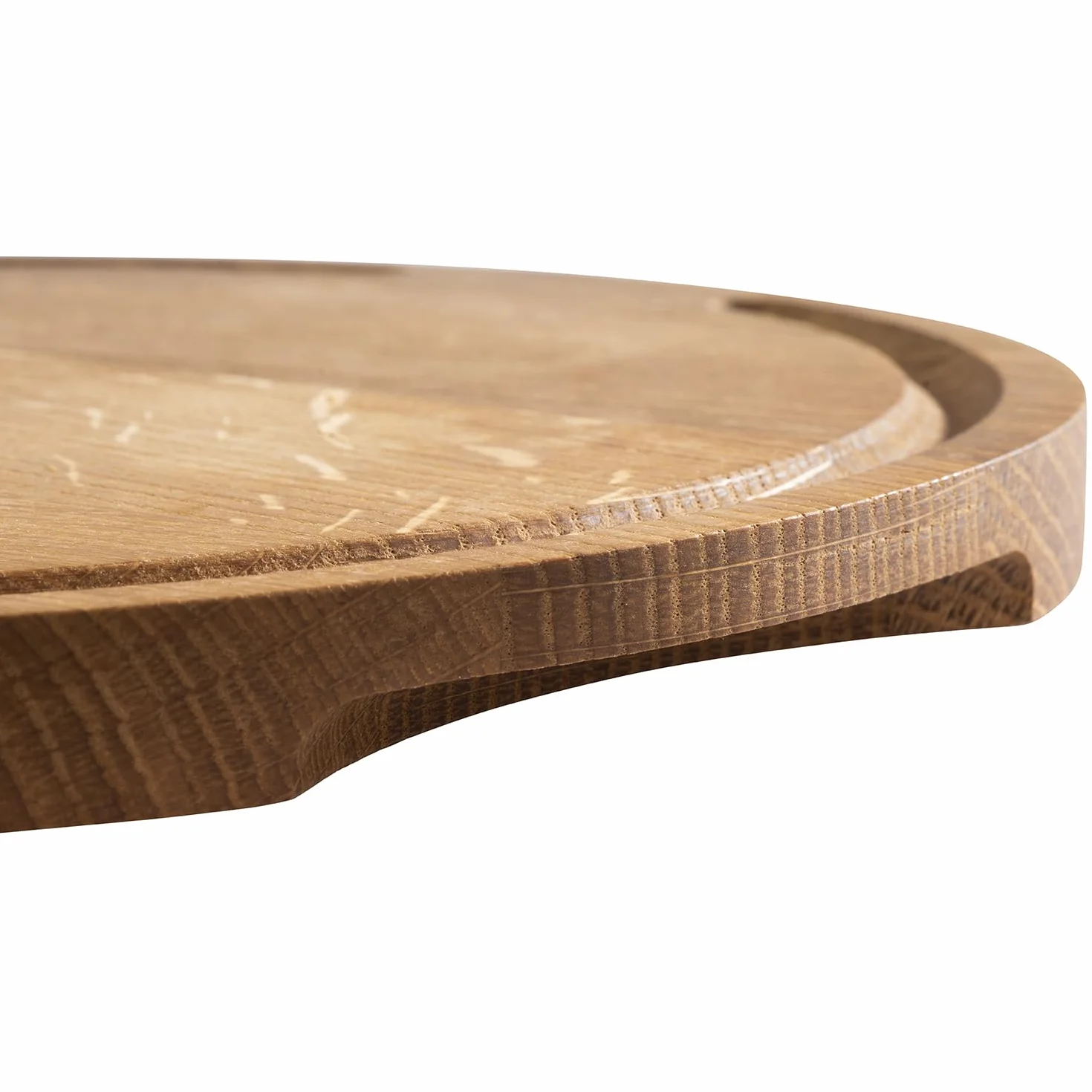 APS 757 Deska do serwowania Pizza z olejowanego drewna dębowego, Ø 34 cm, z rynną na sok