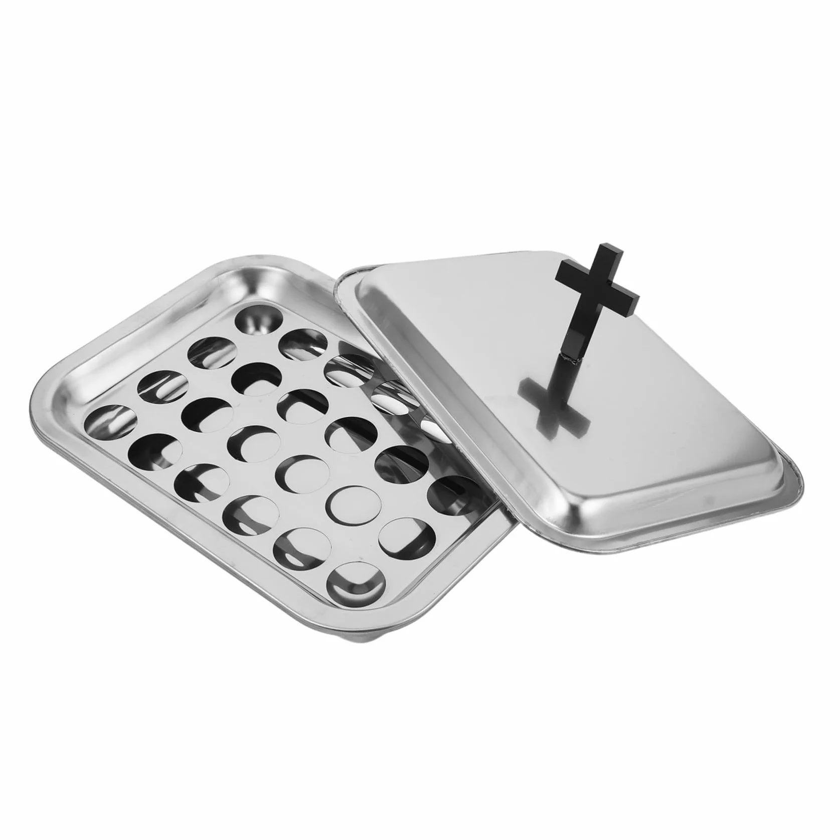 Szt Tacek Stali Nierdzewnej Otworami Podajnik Kieliszki i Karty Uroczystości Religijne Rodzinne Spotkania Dekoracyjna Świąteczne Przyjęcia