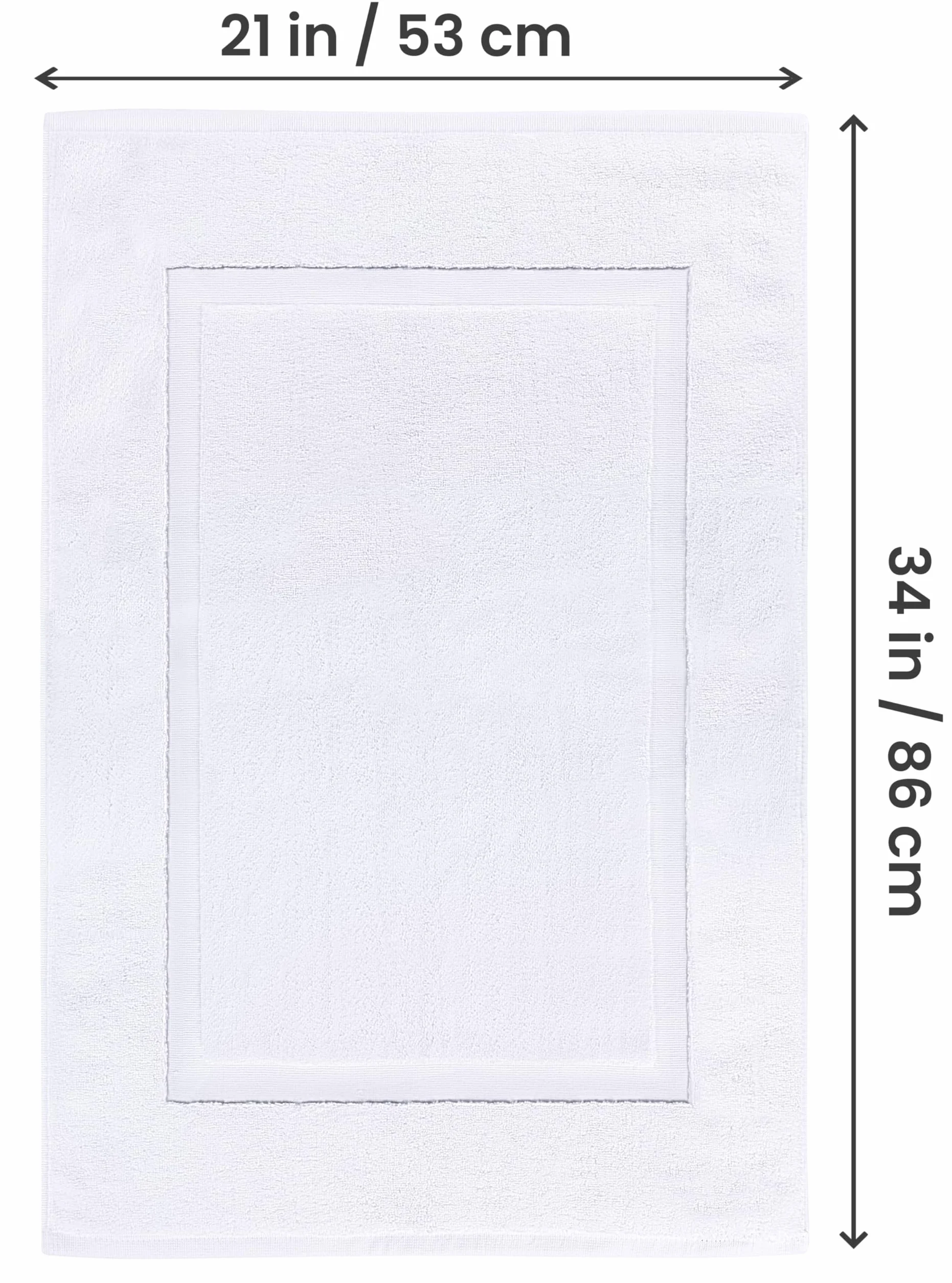 Utopia Towels - 2-pak duży dywanik kąpielowy Dywanik kąpielowy (53 x 86 cm) - 100% bawełna frotte (Biały, Opakowanie 2 sztuk)