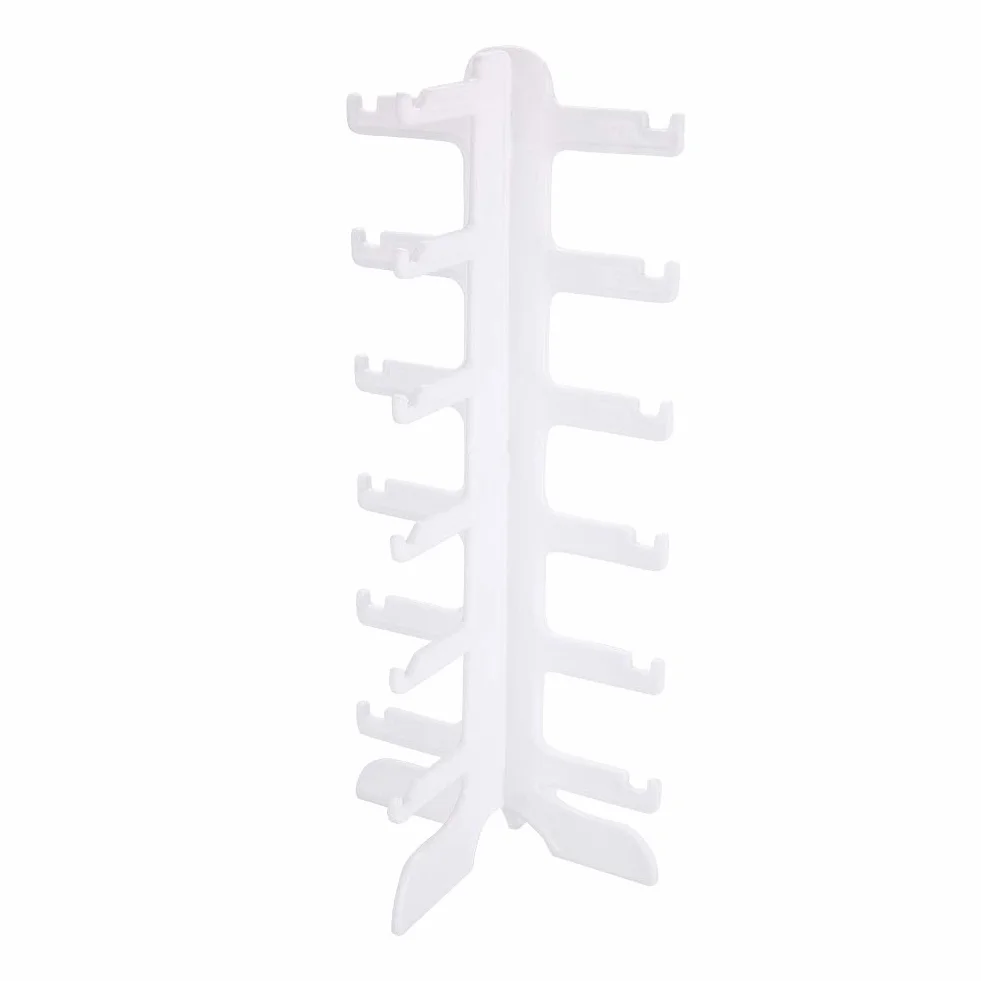 Stojak na Okulary Przeciwsłoneczne, Biały Organizer na 6 par, Uchwyt Wyświetlacz, 35,5 x 15,8 cm, do Biurka