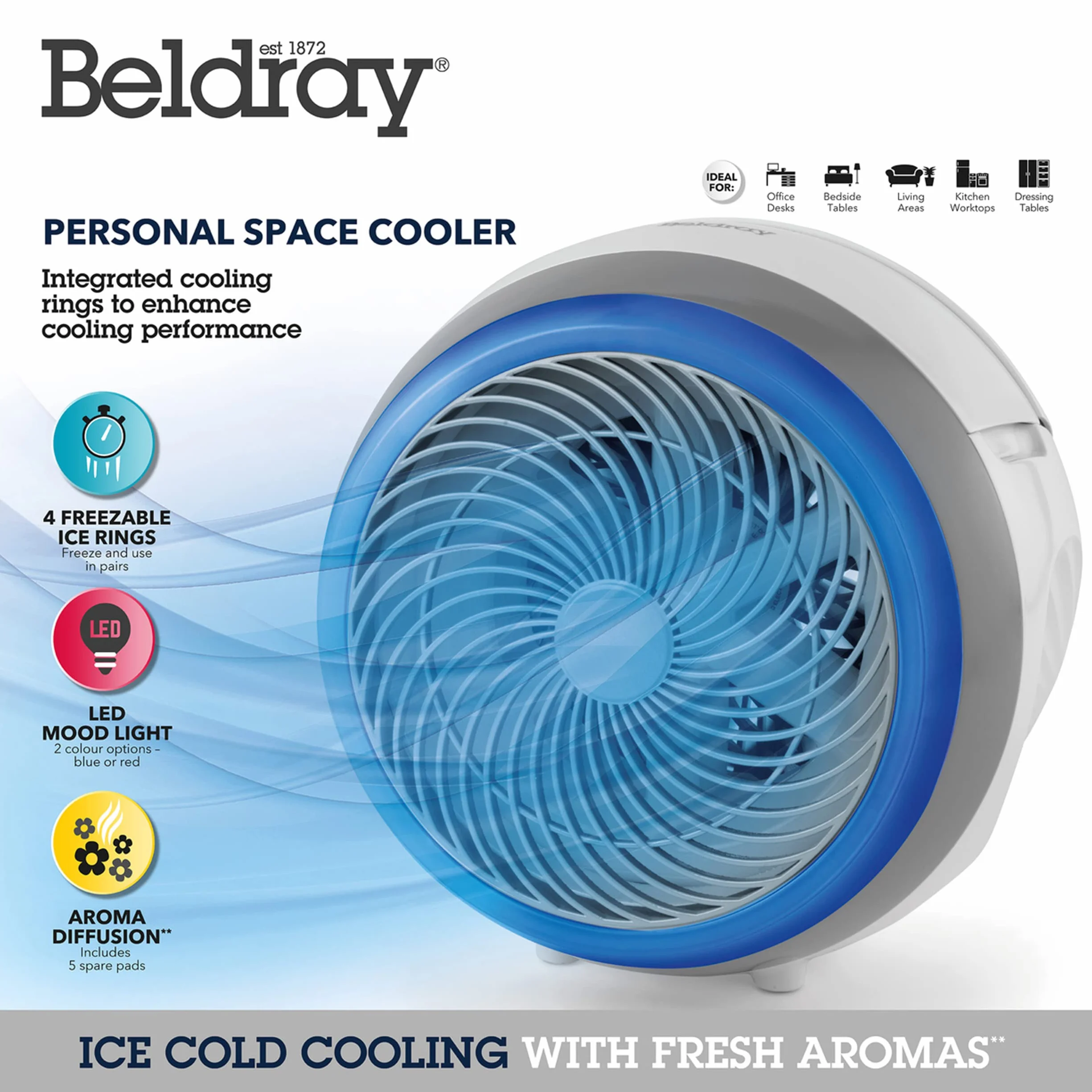 Beldray EH3351VDE Arctic Dome osobisty klimatyzator 10 W ze wtyczka europejska LED