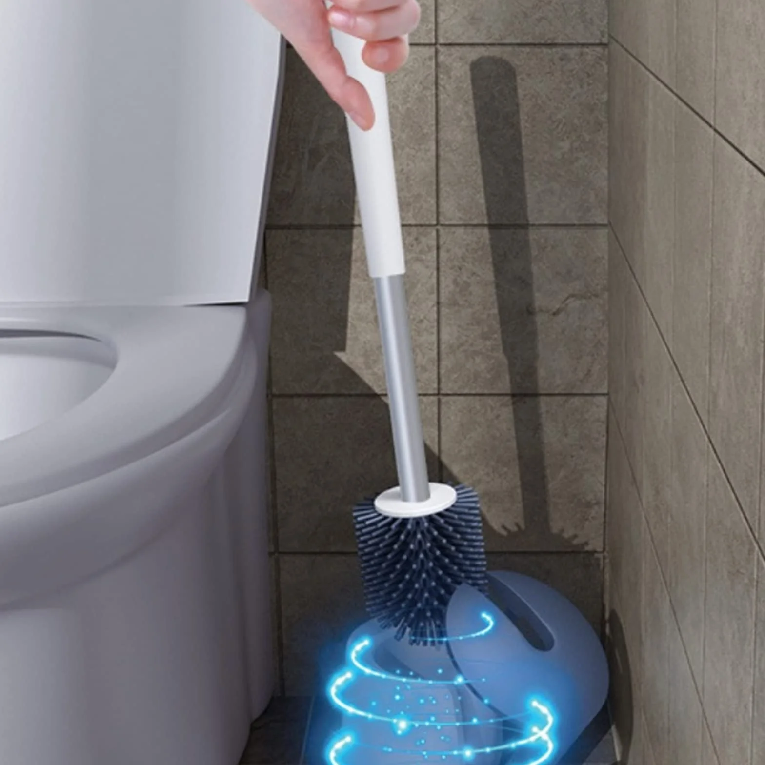 Szczotki toaletowe i uchwyty TPR Silikonowe szczotkę toaletowe do mycia pędzla toaletowego Soft Hair House House House Toalet Cleaning Zestaw do czyszczenia toalety