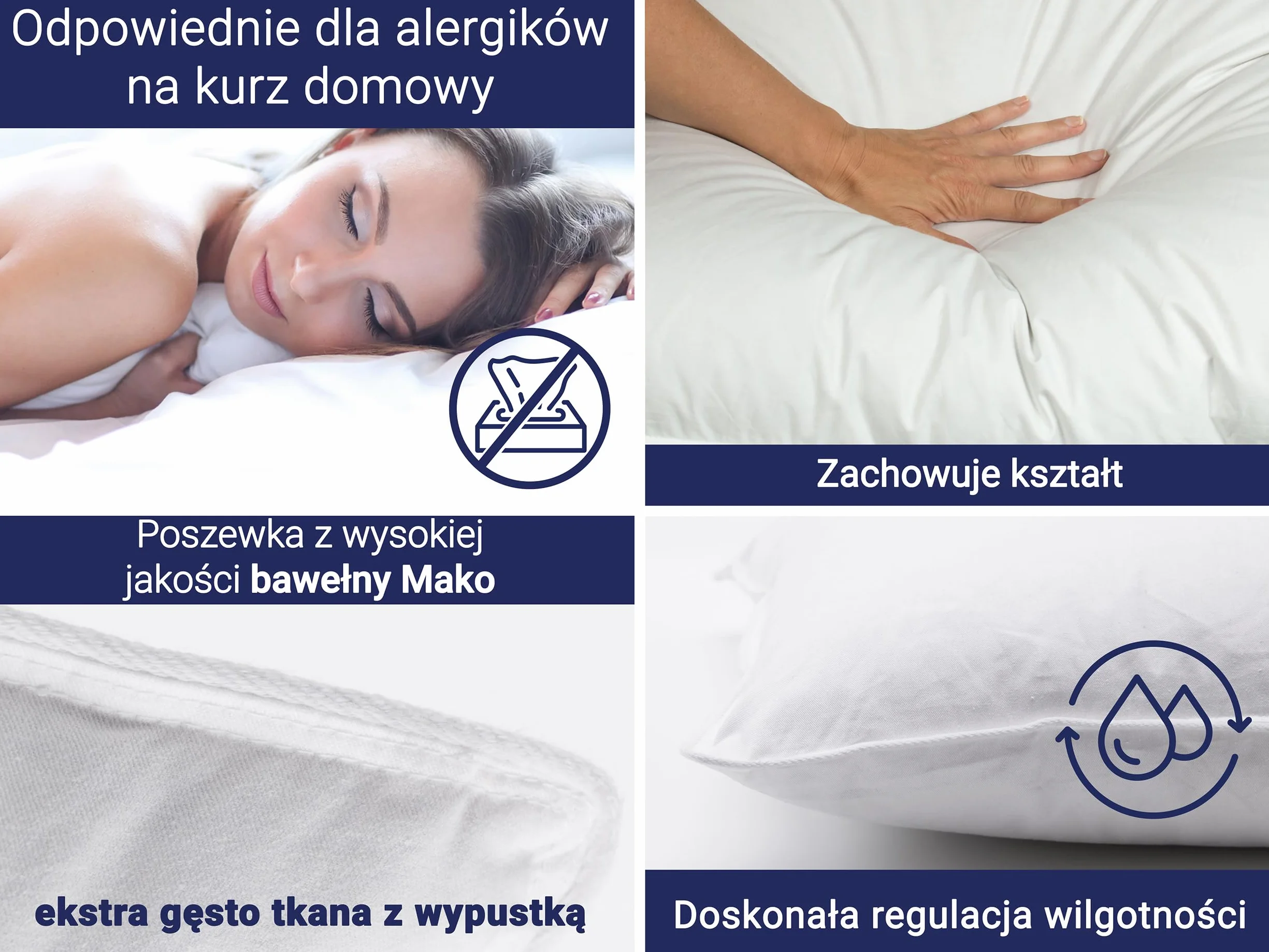 ZOLLNER Premium poduszka z pierza z dodatkiem puchu - Made in Germany – odpowiednia dla alergików – poszycie z wysokiej jakości bawełny mako - pranie do 60°C – 60x80 cm - jakość hotelowa