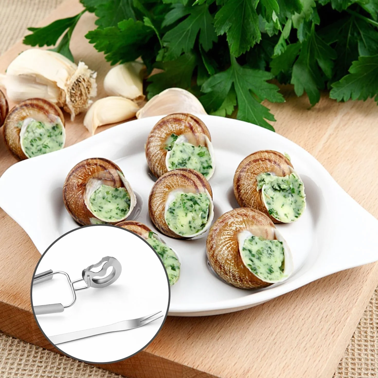 4 x szczypce do ślimaków ze stali nierdzewnej, profesjonalne widelce do owoców morza (ślimak/krab/homar), do restauracji i domu