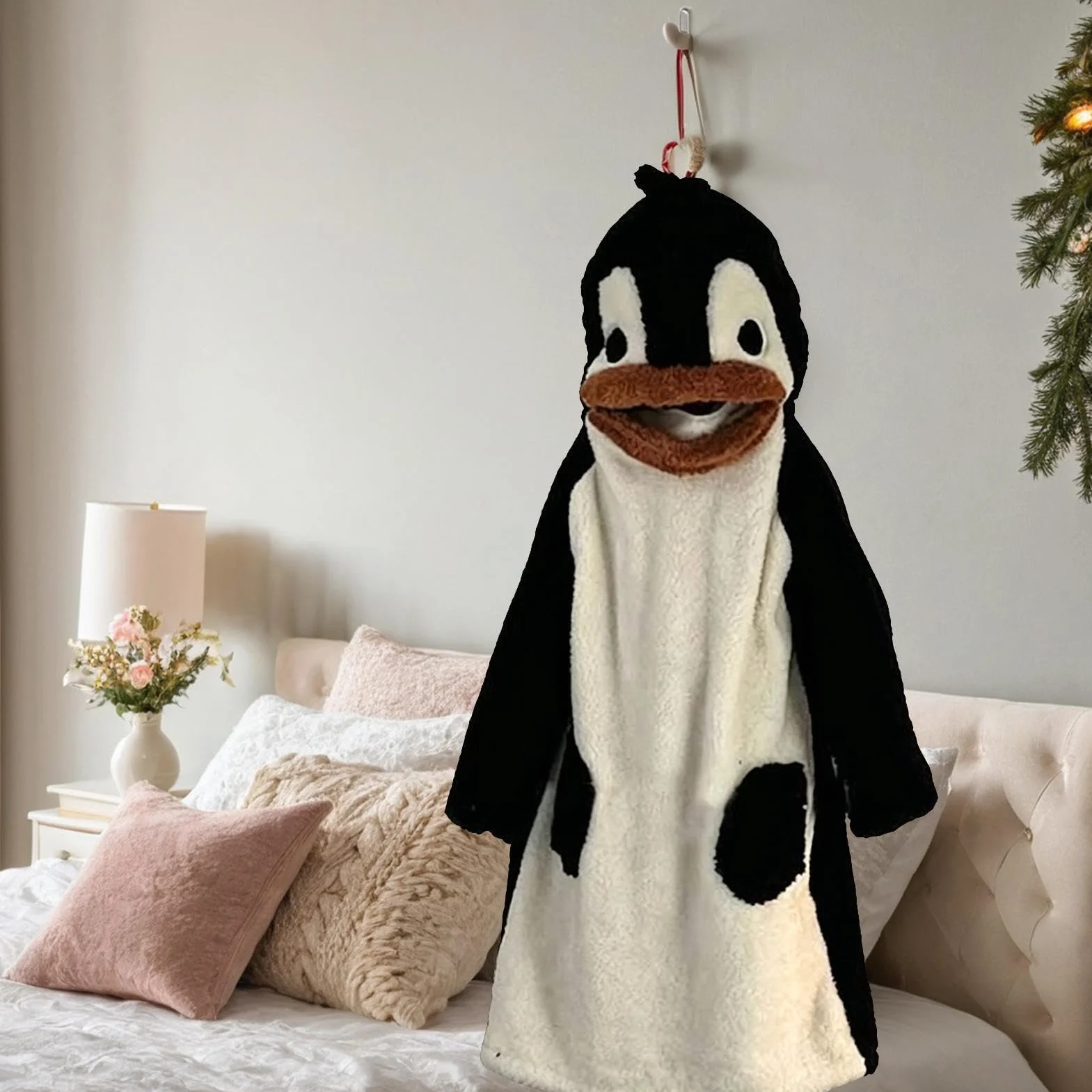 Pingwin Onesie dla Dorosłych Miękka Piżama Zwierzęca do Spania | Kostium Pingwin dla Dorosłych Do Domu, Salonu, Łazienki, Halloween, Codziennego Noszenia, Imprez, Festiwali, Podróży