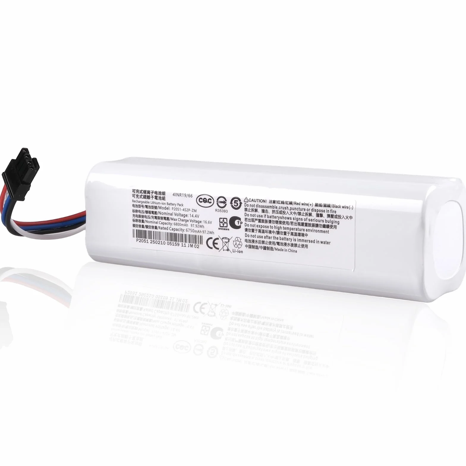 Akumulator 6800 mAh kompatybilny z Dreame D9 D9 Pro D9 Max, D10 D10S D10 Plus, L10 L10S L10 Pro L10 Plus, F9, Z10 Z10 Pro, Xiaomi Roborock S5 S6 S7, Mijia 1T, X10 robot odkurzający P2000 8-4S2 P-MMBK