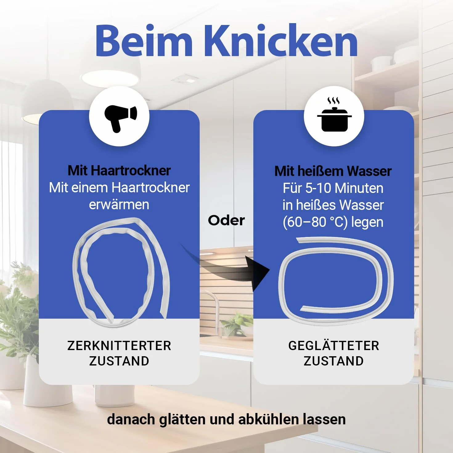 VIOKS Uszczelka do drzwi 2m do samodzielnego wykonania bez magnesu biała do lodówki/uszczelka do cięcia na wymiar Akcesoria do lodówki z funkcją zamrażania, lodówki
