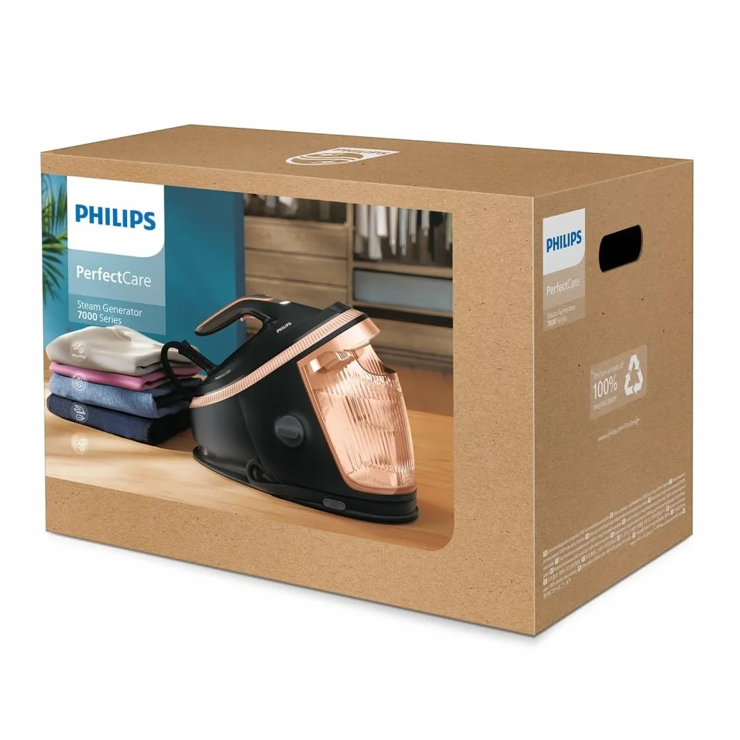 Philips PerfectCare serii 7000 Generator pary, uderzenie pary 650g, 8.5 Bara, stopa SteamGlide Elite, automatyczna inteligentna para (PSG7300/80)