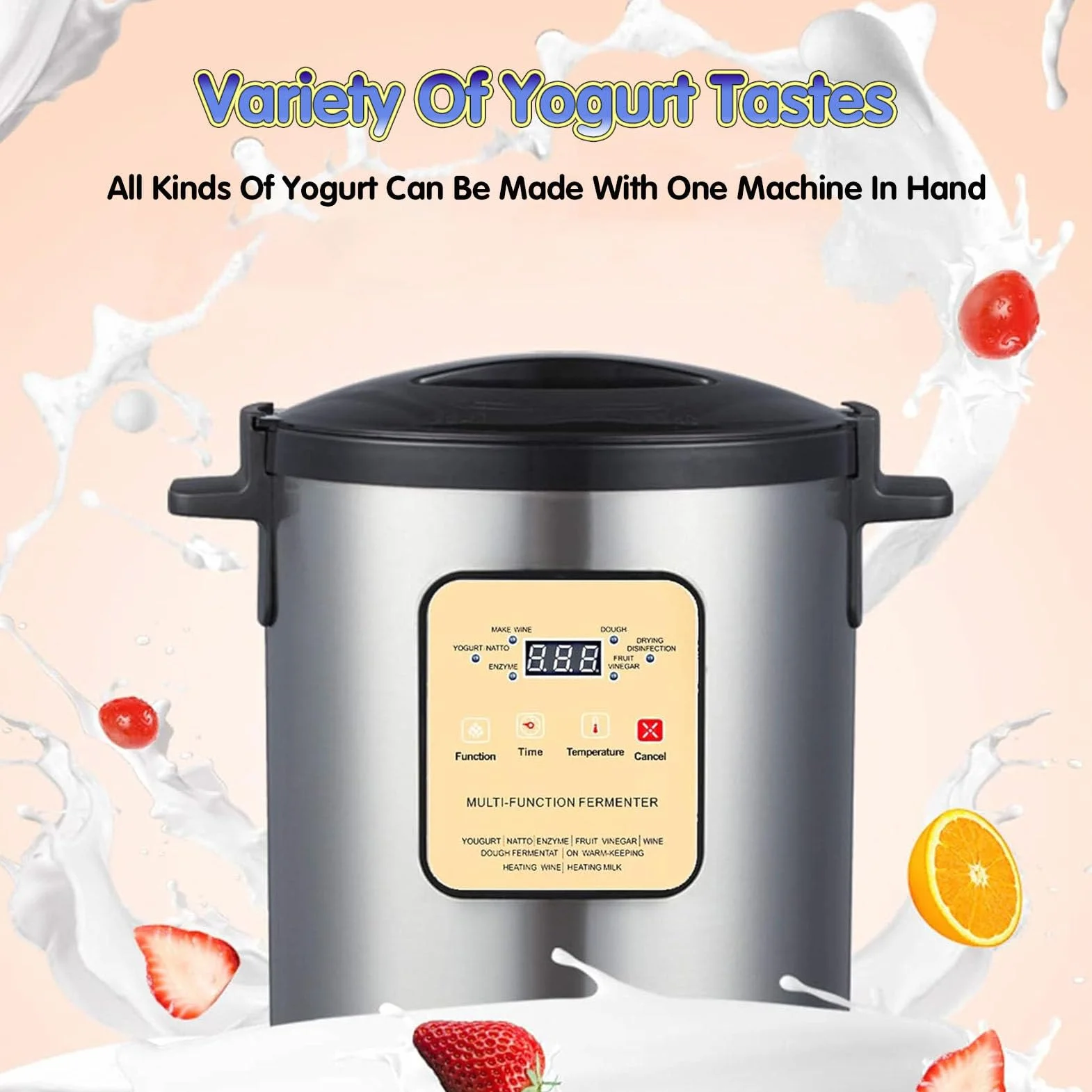 12L Fermentor Jogurtu, Inteligentna Maszyna do Jogurtu, Elektryczny Fermentor, Kontrola Czasu i Temperatury, do Kuchni Komercyjnej, Czosnek, Jogurt, Kiszonki, 18L (18L)