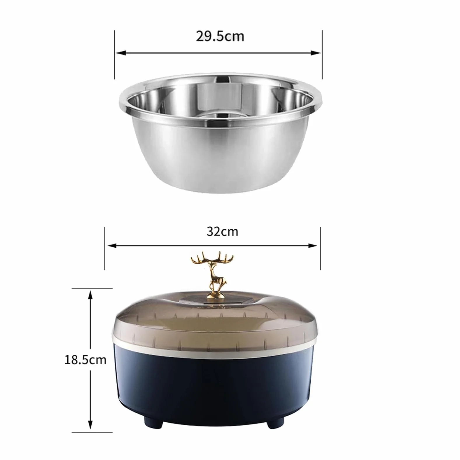 Maszyna Do Fermentacji Chleba, 5-Litrowa Maszyna Do Wyrastania Ciasta Z Regulowaną Temperaturą 20-55 ℃ I Czasem, Automatyczny Termostatyczny Pojemnik Do Wyrastania Z Wkładką Ze Stali Nierdzewnej