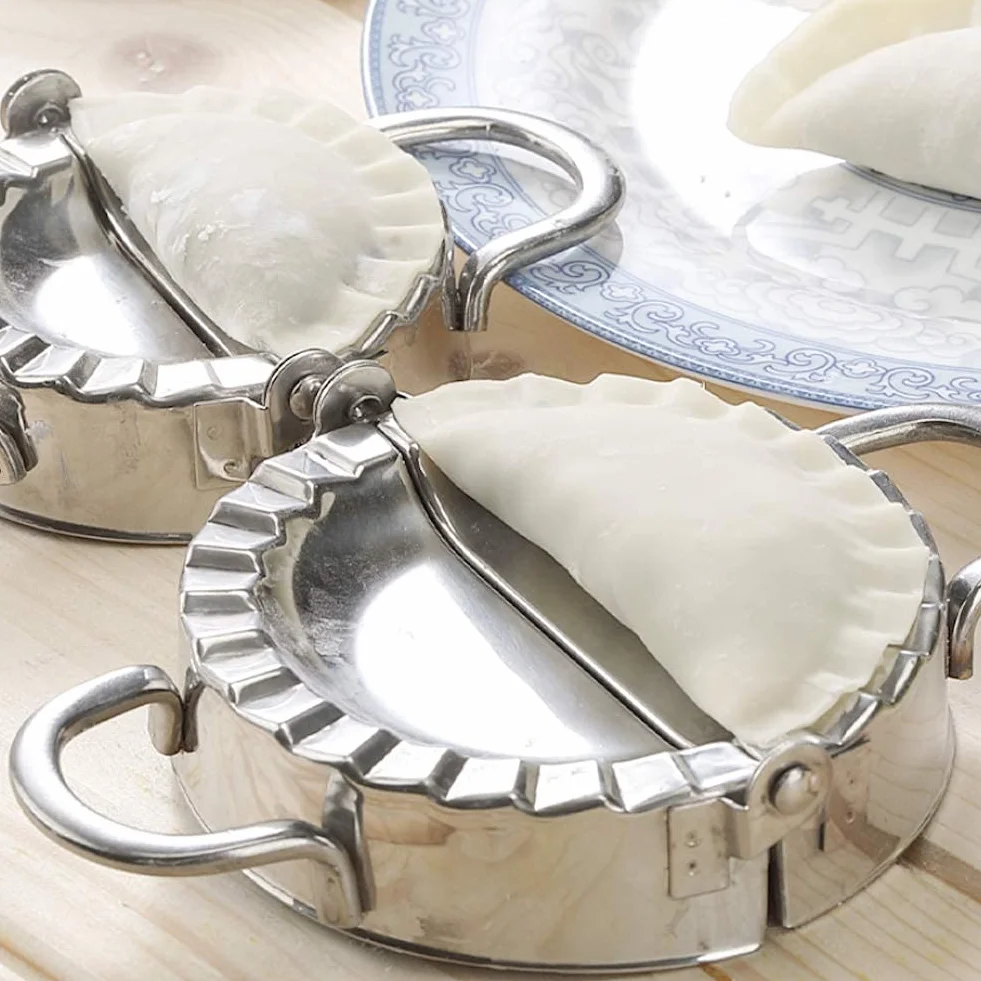 Urządzenie do robienia pierogów 304 zestaw form do pierogów ze stali nierdzewnej 1 urządzenie do owijania pierogów 2 formy do pierogów urządzenie do owijania pierogów do kuchni do jedzenia