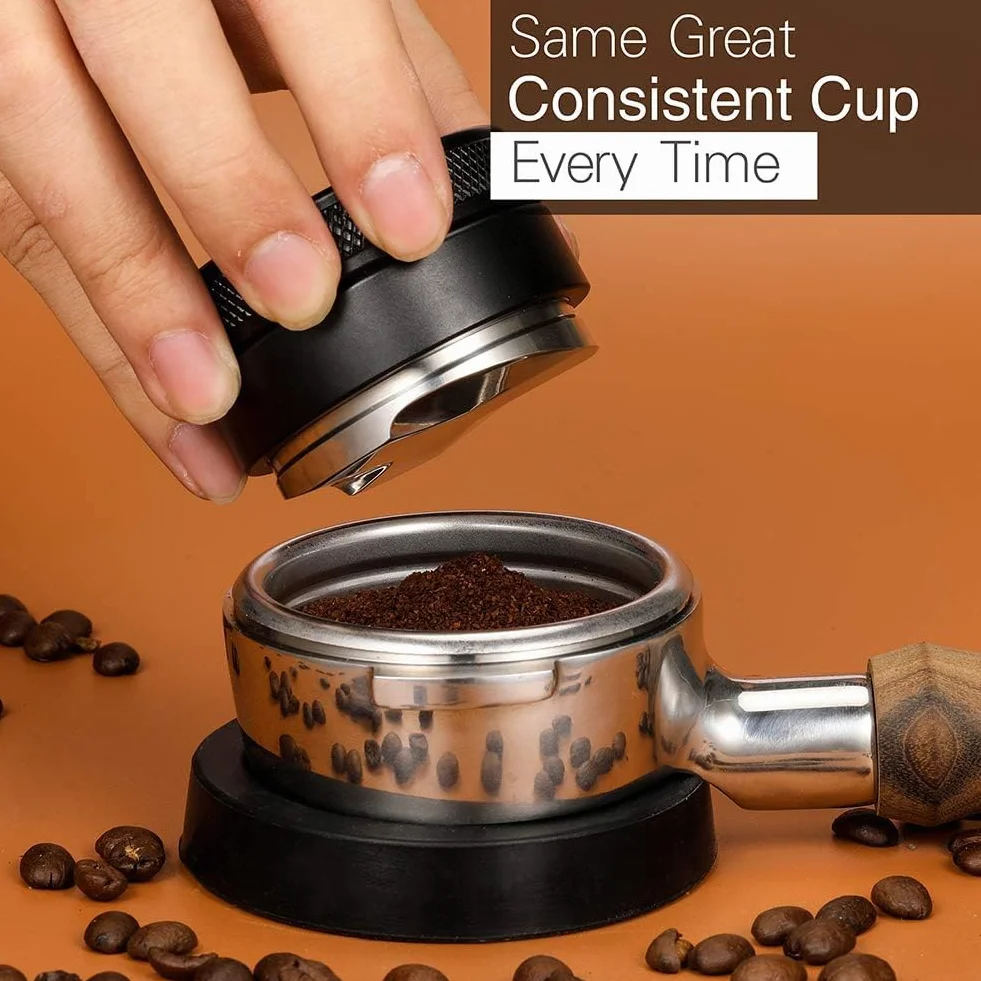 Ubijak kawy 51 mm Stal nierdzewNierdzewne ubijaki Barista espresso Narzędzie wyciskania ziaren kawy Solidsolidpodstawa Dystrybutor Espresso domowego wyposażenia kawiarni DIY (trzy kątowe nachylenia)