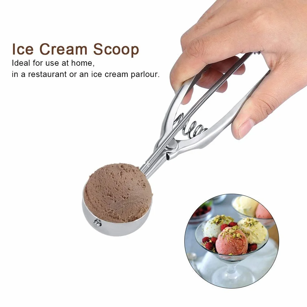 Praktyczna łyżka do lodów ze stali nierdzewnej Gadżety kuchenne do lodów Scoop Trigger (6CM)