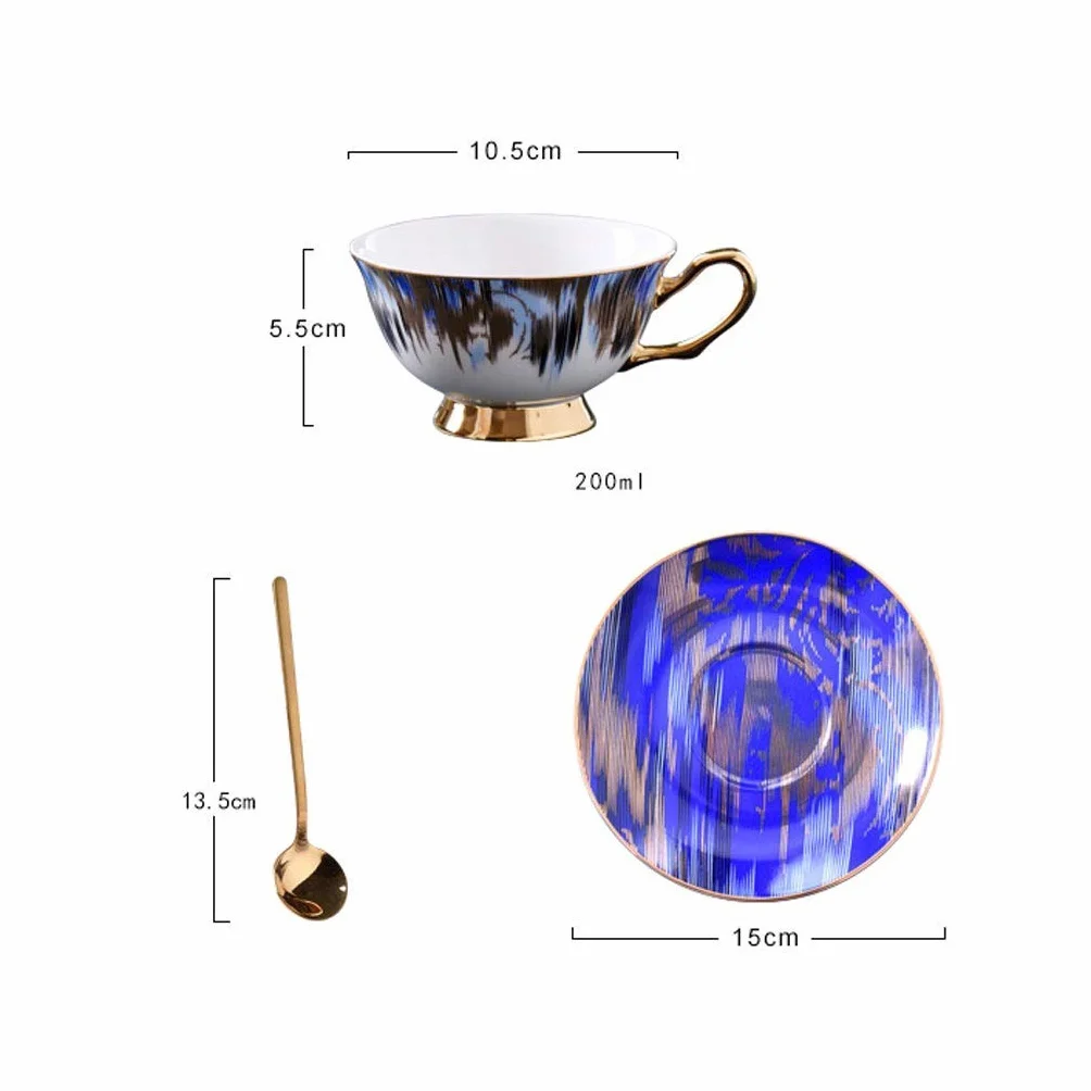 Filiżanka Do Herbaty Z Porcelany Kostnej, Filiżanka Na Śniadanie, Filiżanka Do Kawy Filiżanka I Spodek Do Kawy Obręcz Zastawa Stołowa Porcelanowy Zestaw Filiżanek Do Herb(A)