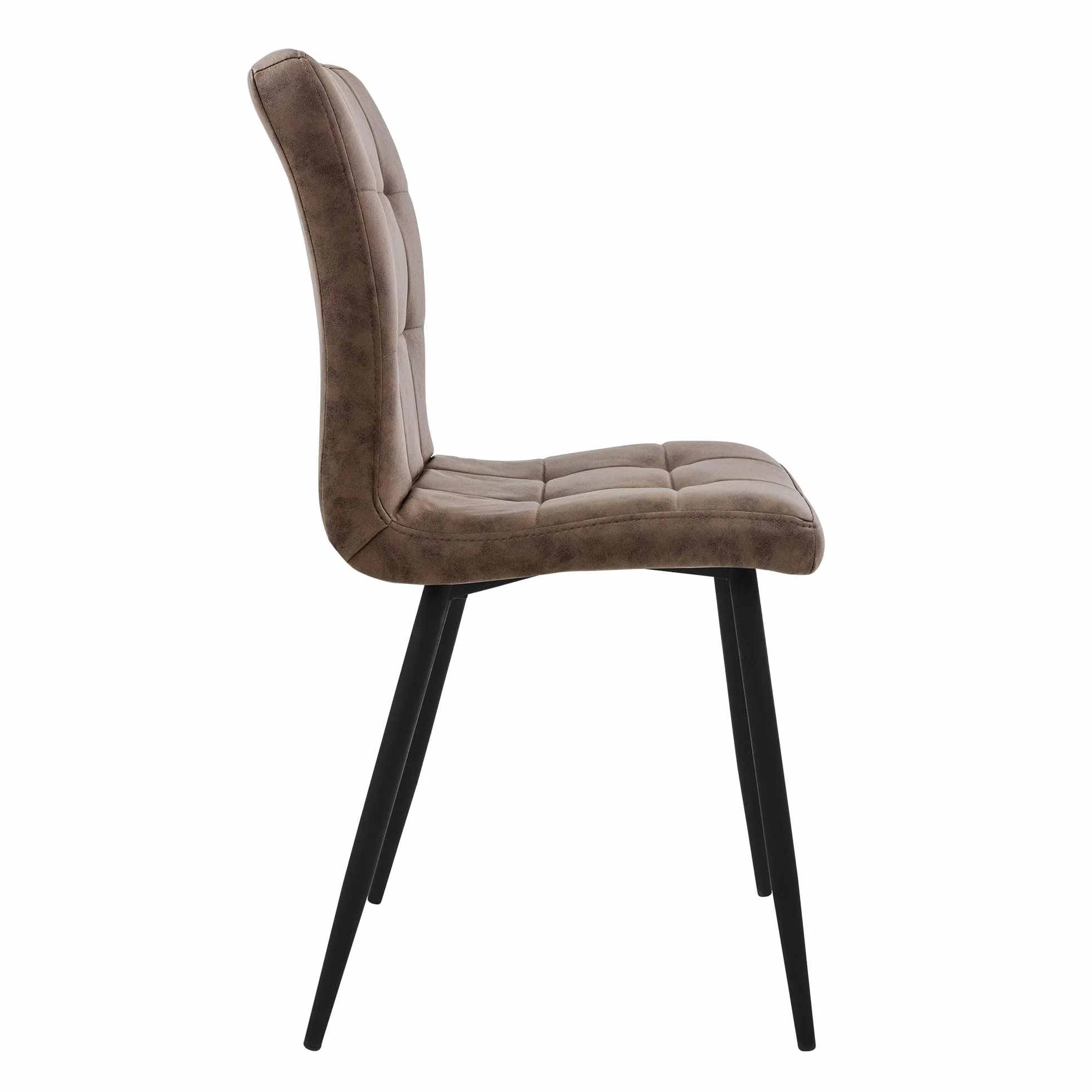 ML-Design Zestaw 4 krzeseł w kolorze brązowym z tapicerowanym siedziskiem z ekoskóry, metalowymi nogami, ergonomicznym kształtem do jadalni i salonu