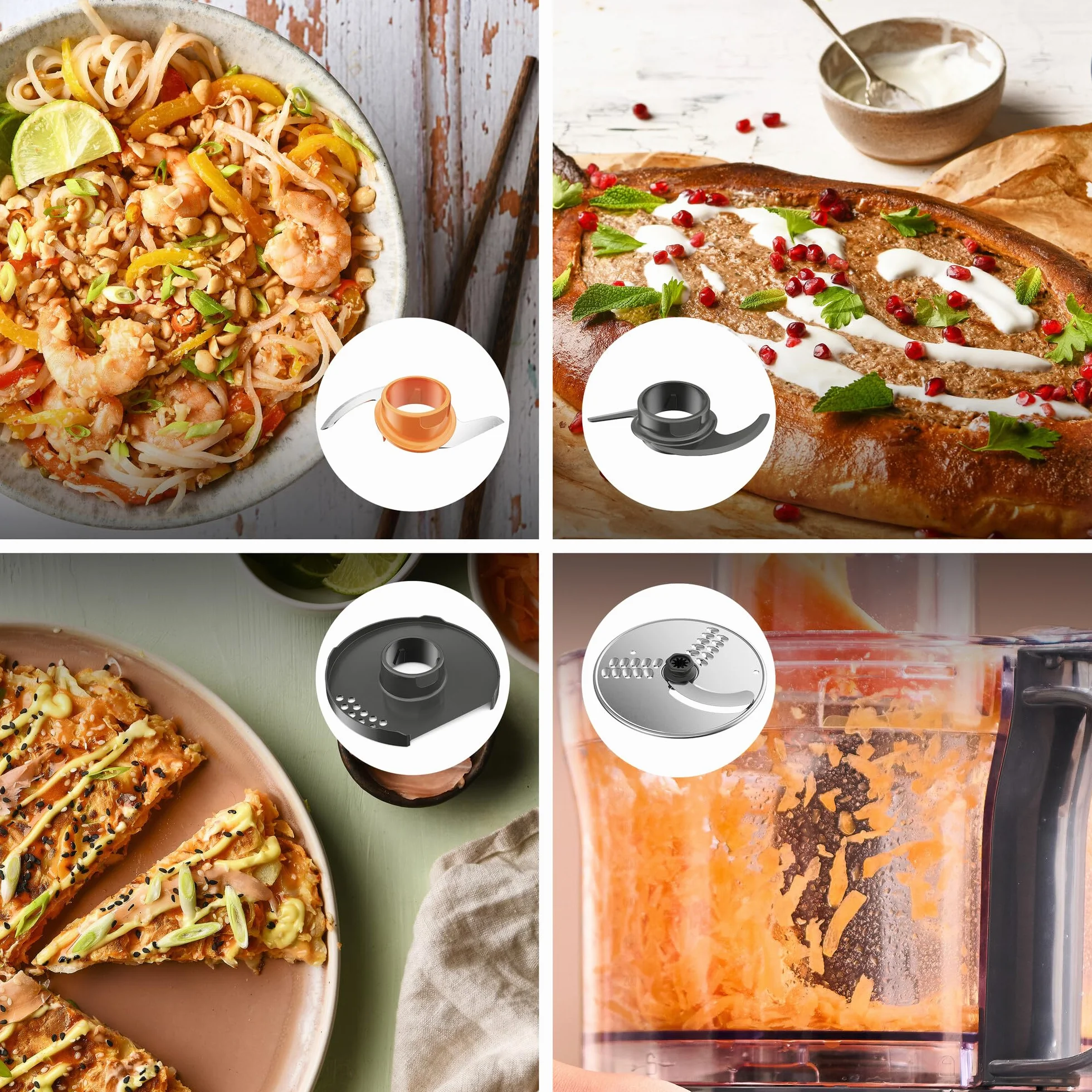 Kenwood Multipro Compact FDP31.170GY Robot do rozdrabniania z 2 prędkościami + puls w zestawie 1,2 l, miska 2,1 l, do siekania, tarcia i ugniatania, 800 W