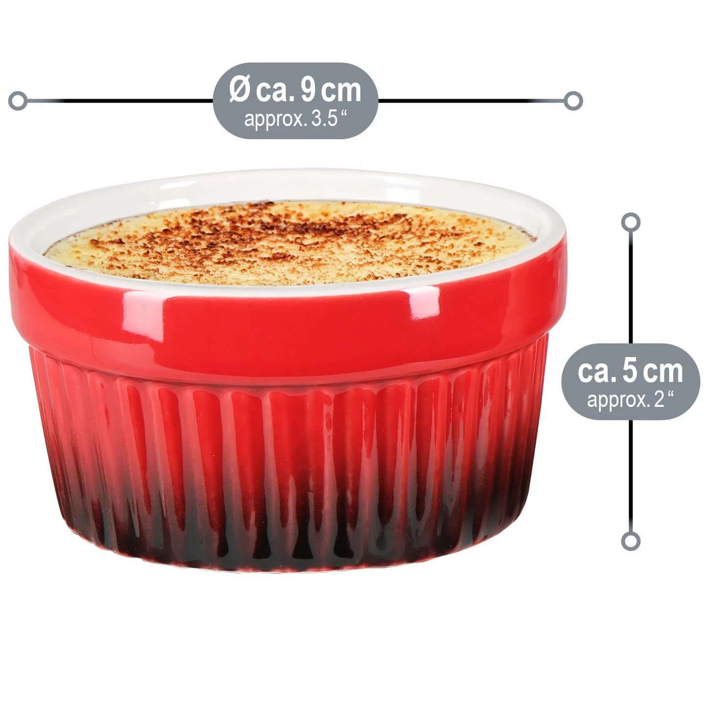 com-four foremki do pieczenia Ragout Fin miska deserowa 185 ml czerwony