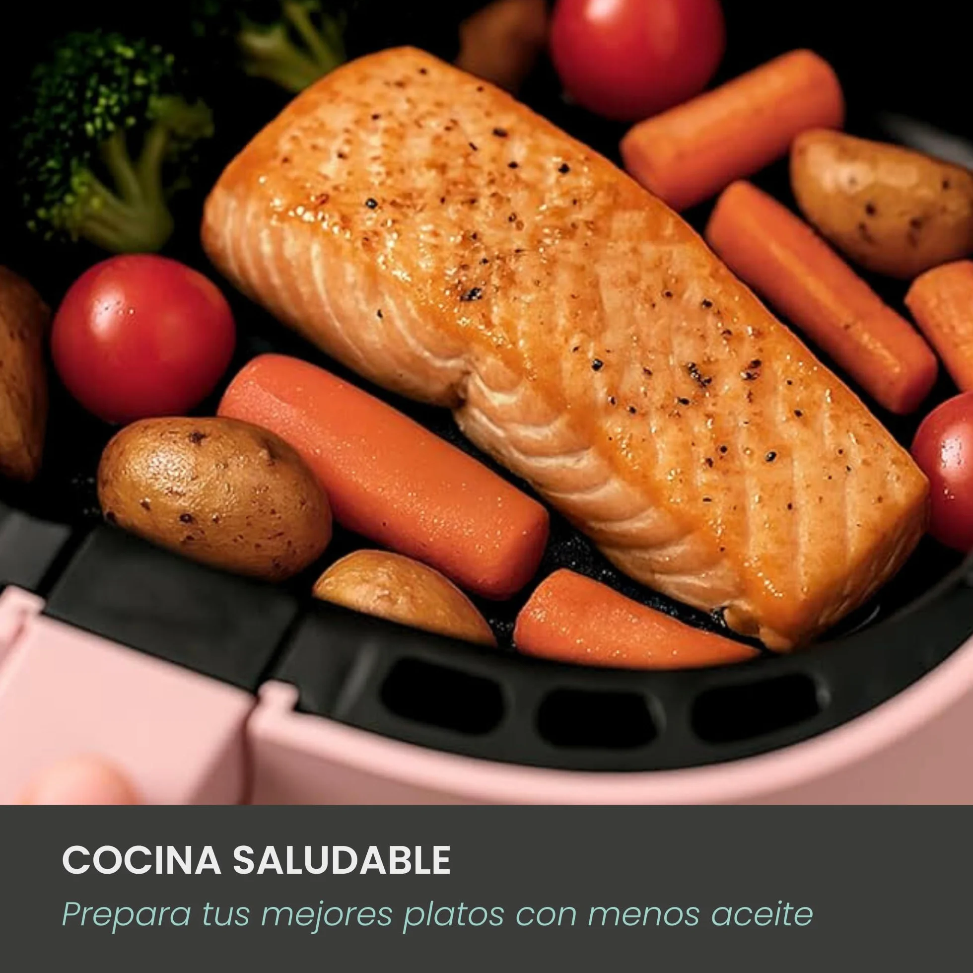 JOCCA - Frytkownica na gorące powietrze 3,8 l | Linea Sweet Frytkownica bezolejowa | Air Fryer 3,8 litra | Timer | regulowana temperatura | Zdrowa kuchnia | 1450 W | ekran dotykowy LED | oszczędność
