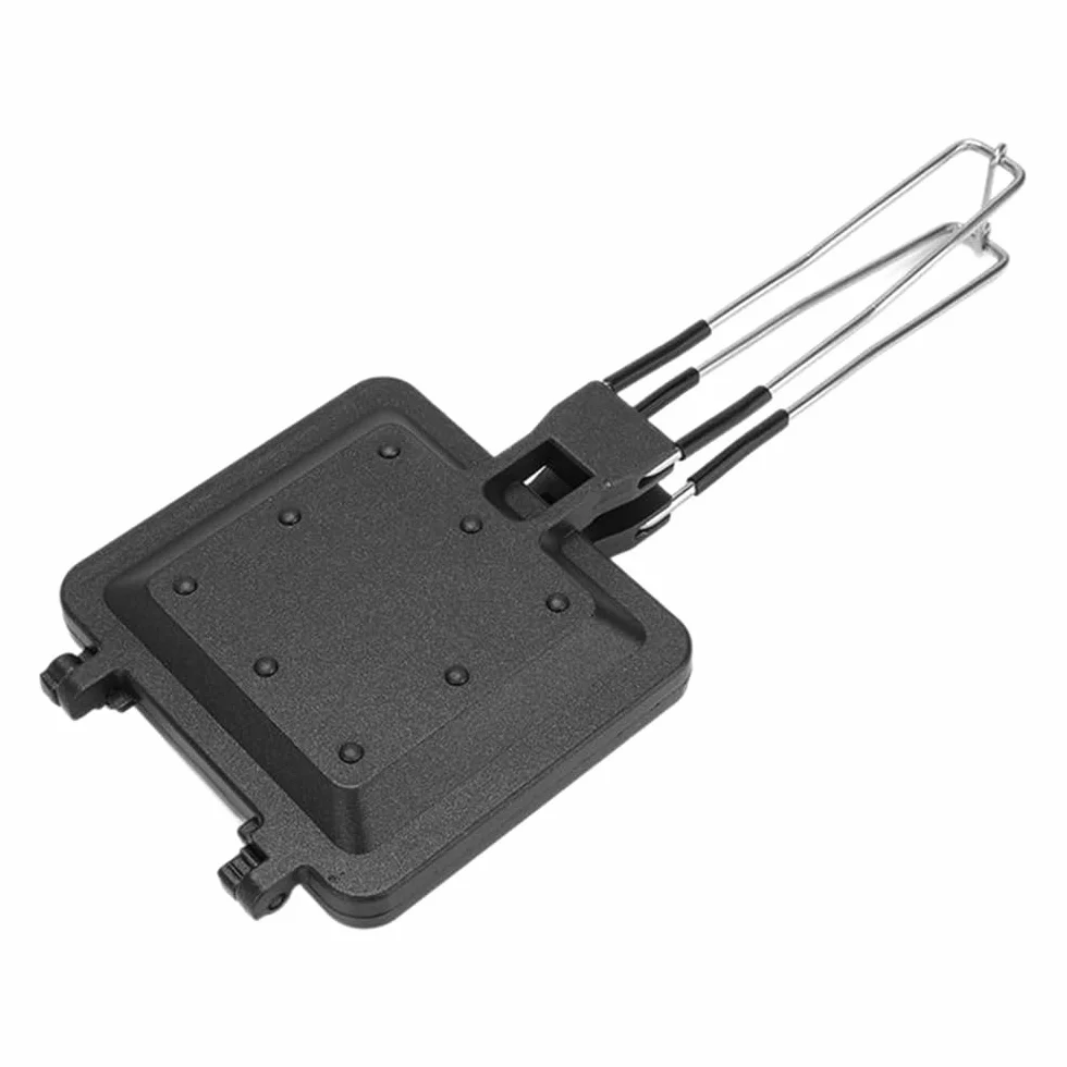 Sarini Maszynka do robienia bułeczek na kempingu, grill do bułeczek, maszynka do grillowania po obu stronach, emaliowana forma do pieczenia chleba z uchwytami odpornymi na wysoką temperaturę