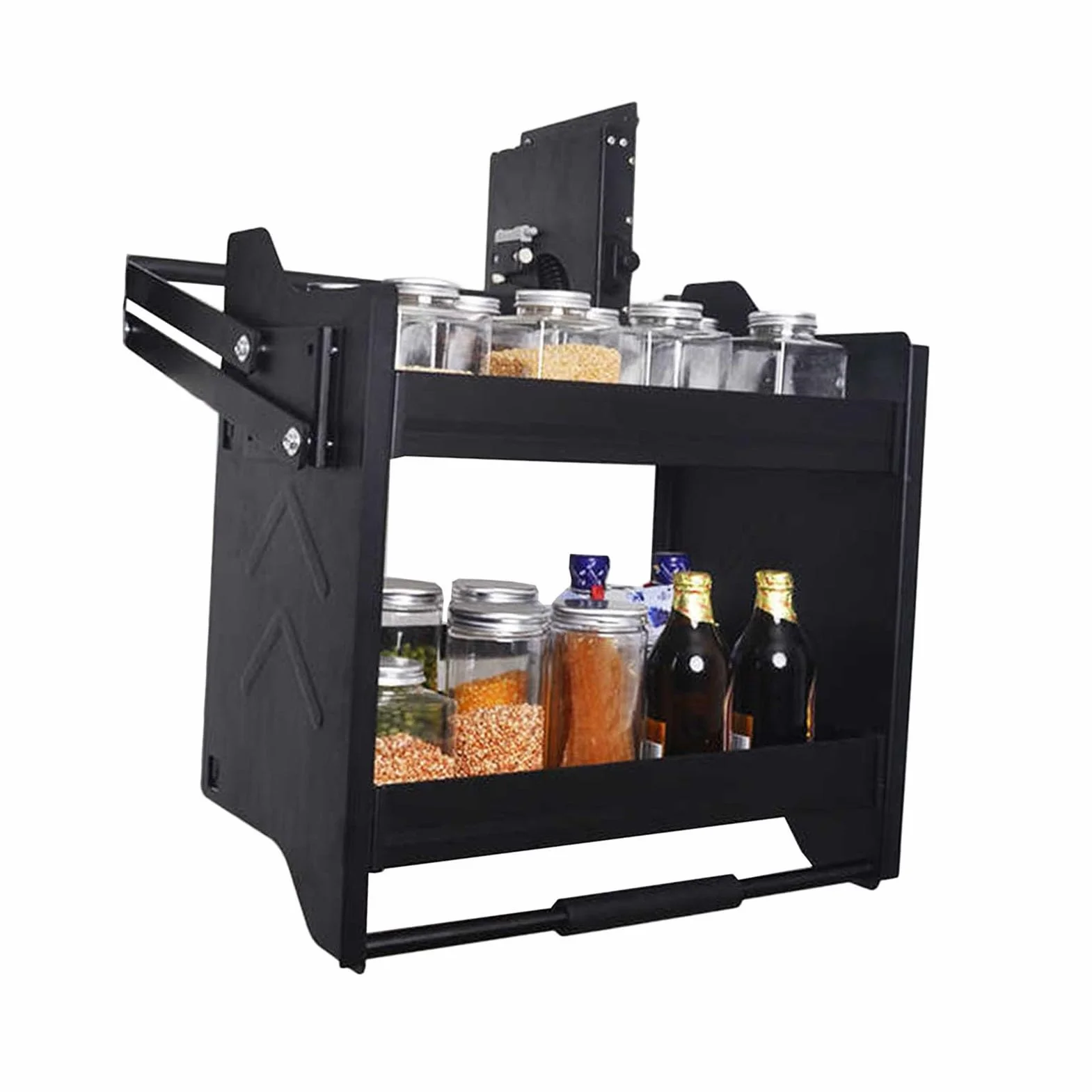 2-poziomowy Organizer Z Wysuwaną Półką, Organizer Na Przyprawy, Wysuwana Półka Do Górnej Szafki, Do Kuchni, Łazienki I Przyborów Kuchennych(500mm Cabinet)