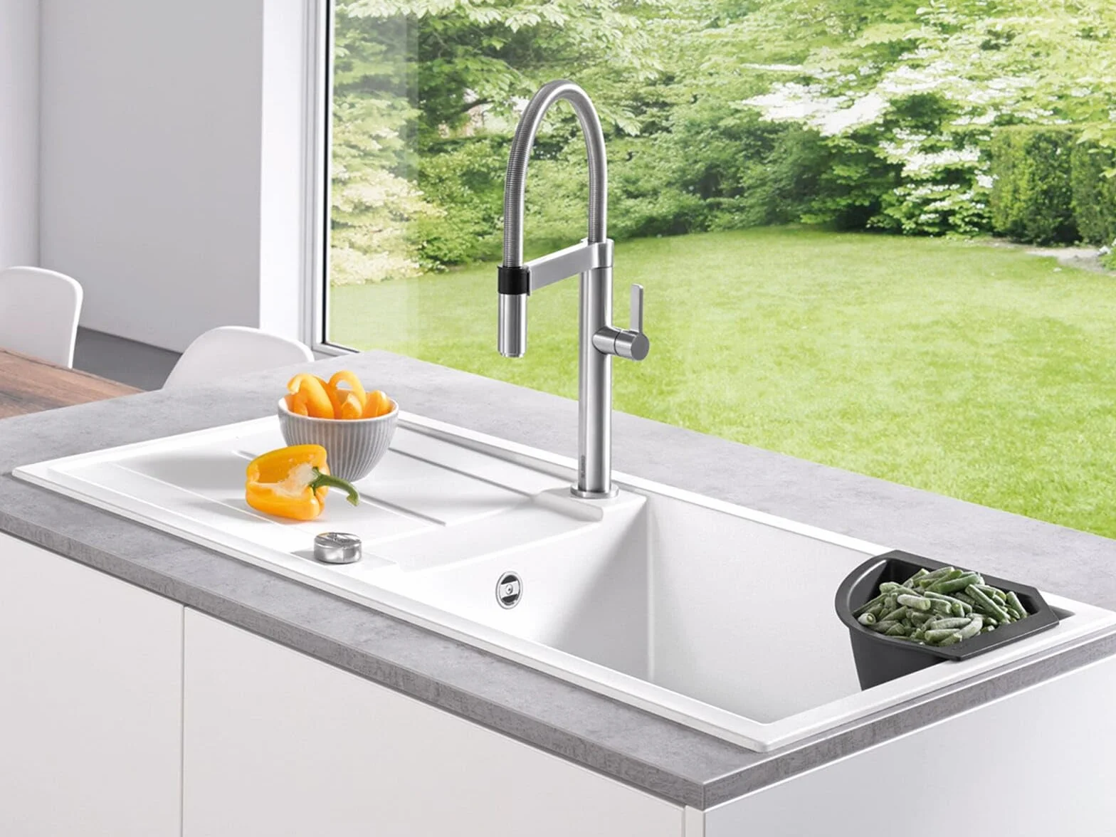 BLANCO 235866 Narożna odsączarka na żywność i naczynia, 1, czarna, 215 mm x 215 mm