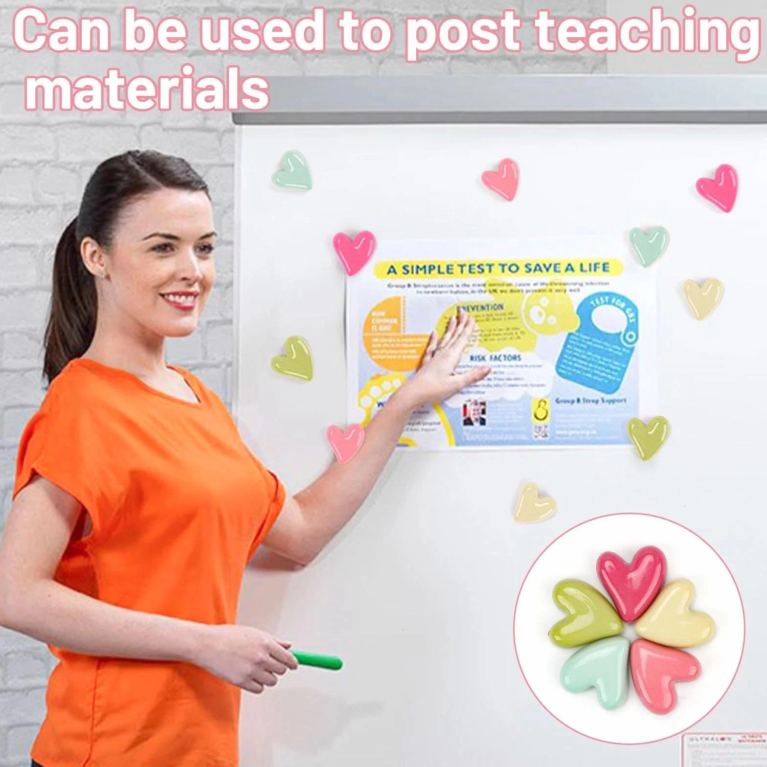 AKONE Magnesy na lodówkę w kształcie serca, 20 sztuk, kolorowe, małe magnesy na tablicę magnetyczną, 3D, magnesy na lodówkę, zestaw mini magnesów na lodówkę, na tablicę, do biura, szafy, kuchni