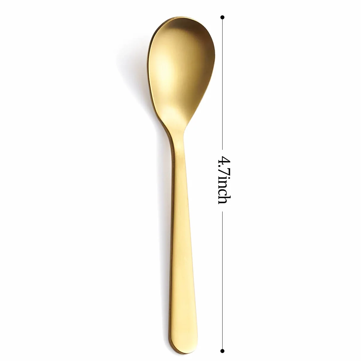 Matowe złote łyżki do espresso Demitasse, łyżeczki do kawy ze stali nierdzewnej, satynowe wykończenie, mini łyżeczki do herbaty, łyżki do cukru, 11,9 cm, zestaw 6 sztuk