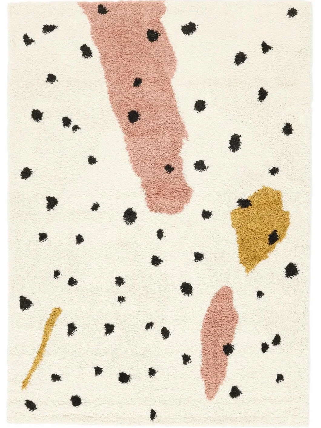 RugVista Spotty, Dywan dziecięcy, Nowoczesne, 160 x 230 cm, Prostokąt, Wysoki, Pokój Czyścić wyłącznie chemicznie, Bez niebezpiecznych chemikaliów, Off White