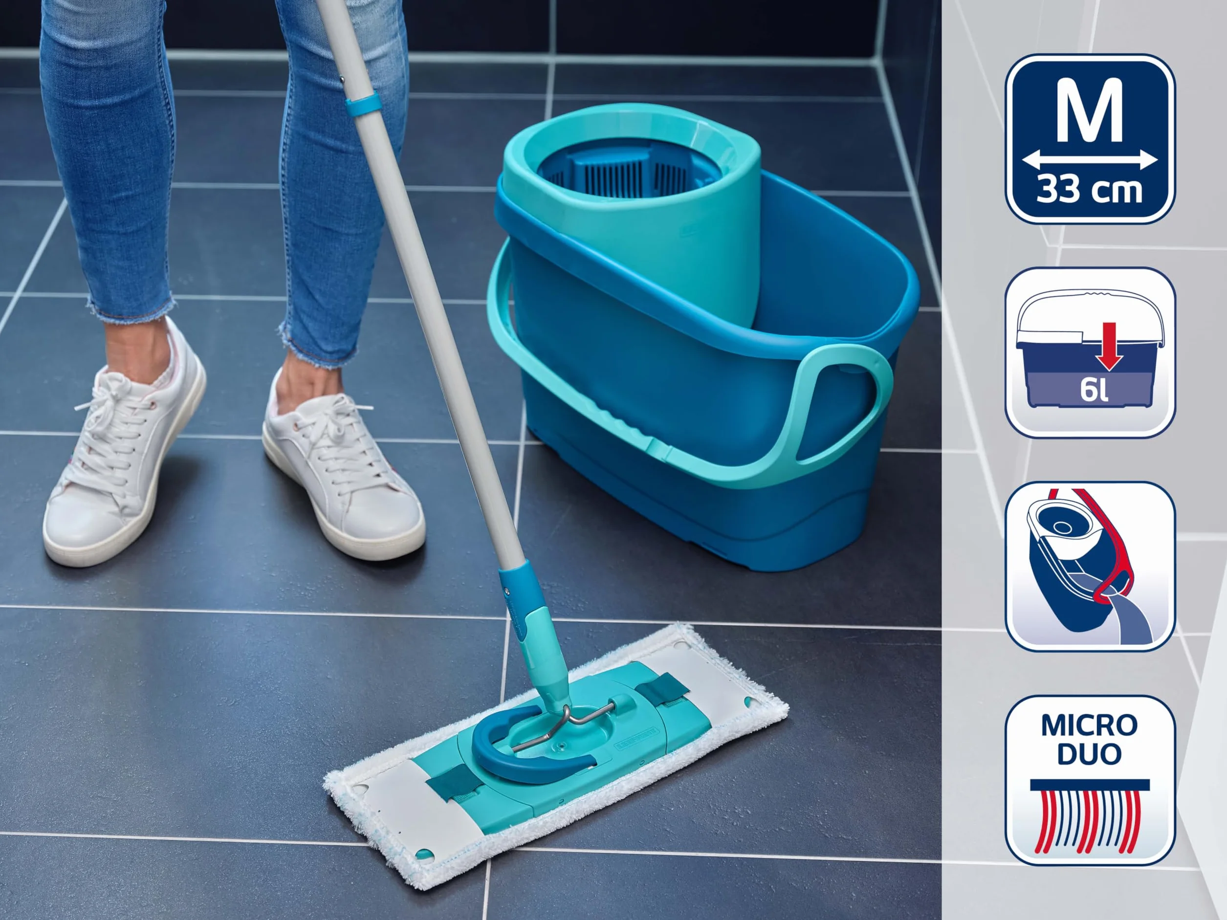 Leifheit Zestaw Clean Twist M Ergo (Micro Duo) + SUPERDUSTER M