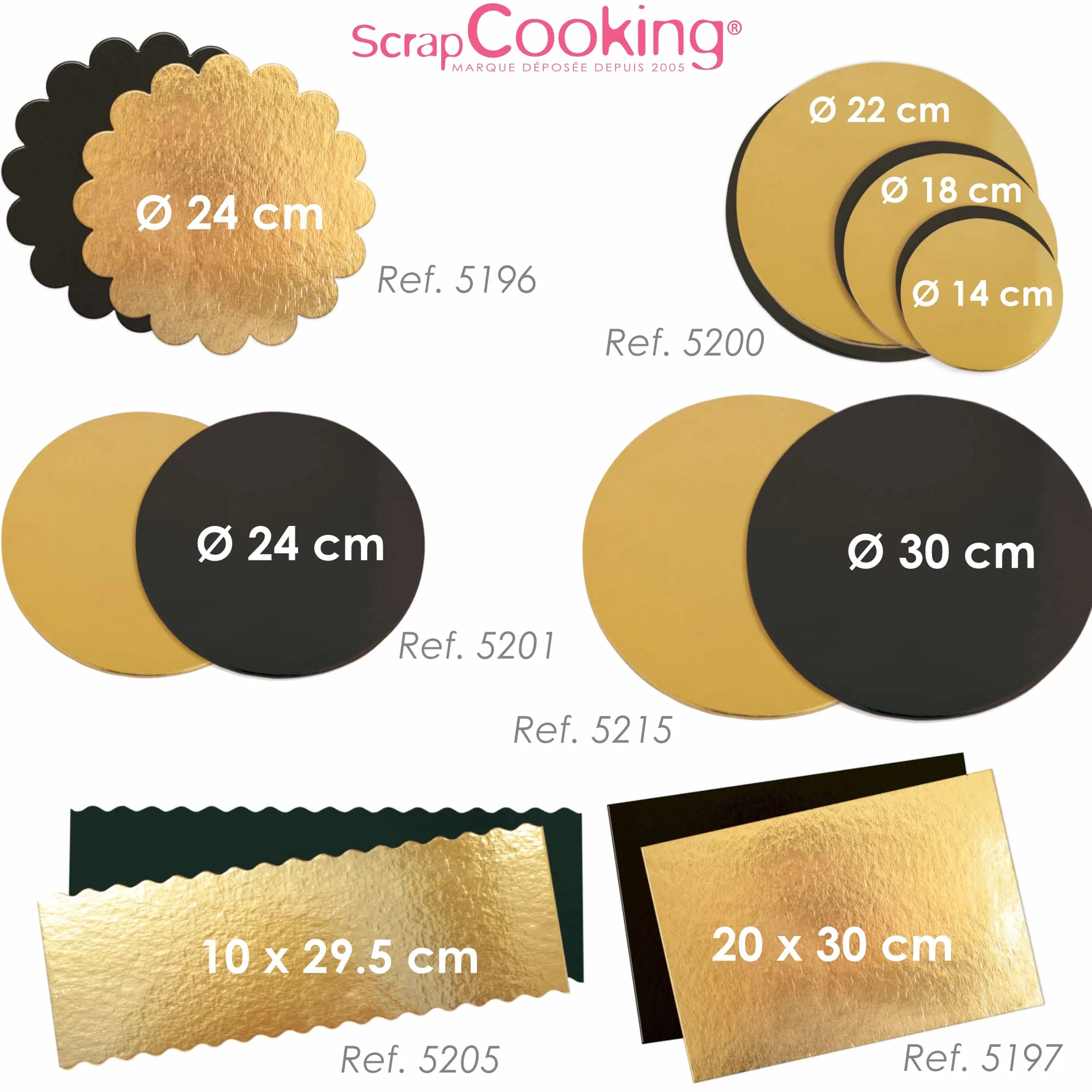 SCRAP COOKING 4 Złoty/czarny stojaki na ciasto 30 cm